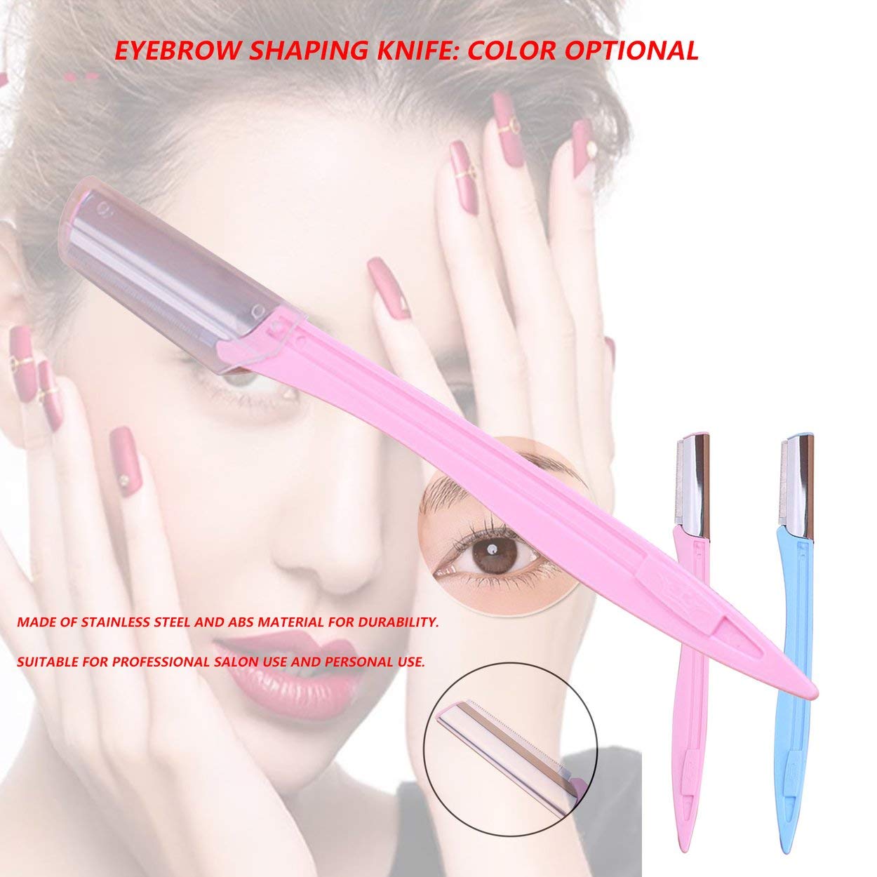 Lorenlli Portable Eyebrow Trimmer for Women - Stainless Steel Eyebrow Razor & Hair Removal Scraper | Perfect for Travel, Makeup Kits & At-Home Grooming