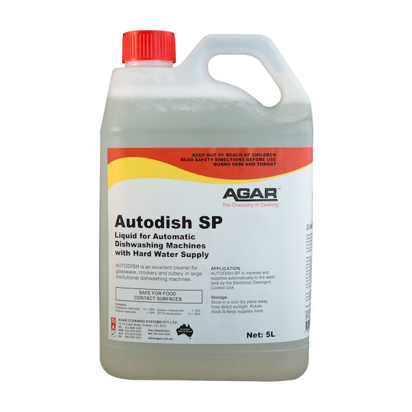 Agar Autodish SP Hard Water Commercial Dishwasher Detergent - Heavy Duty Restaurant & Kitchen Cleaning Solution for Tough Grease & Stains