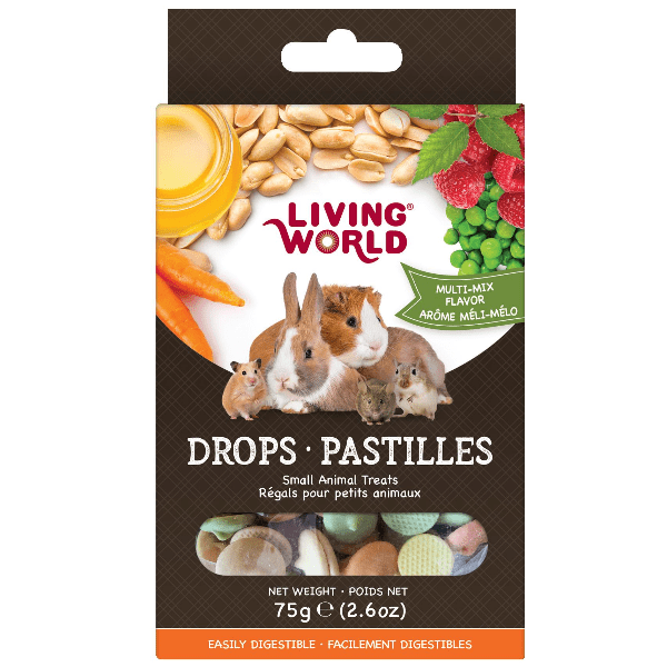 Living World Multi Flavor Drops - Small Animal Treats for Rabbits, Guinea Pigs & Hamsters - Healthy Vitamin-Enriched Snacks for Pets - Perfect for Training & Bonding Time