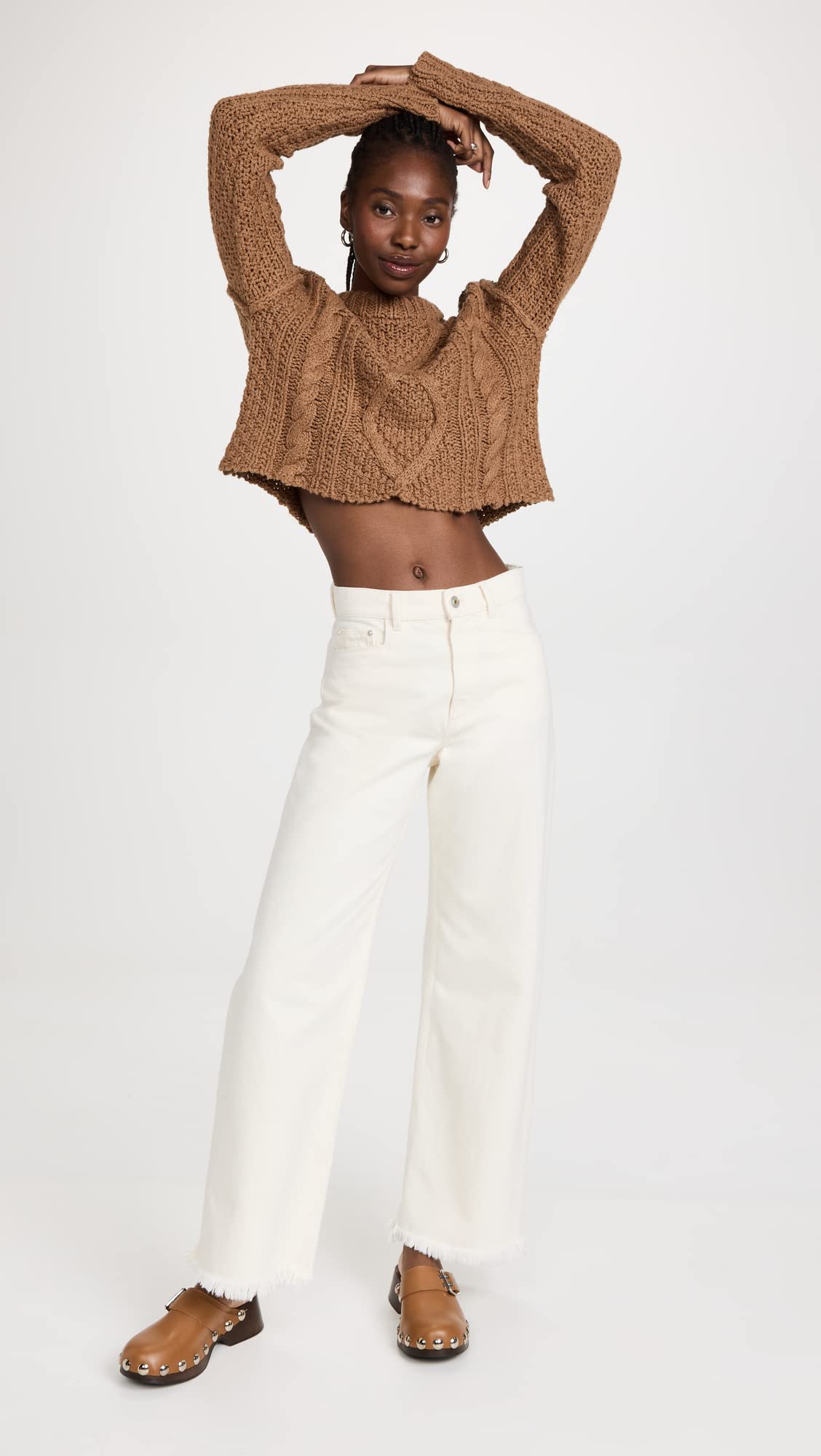 Free People Women's Cable Knit Sweater - Soft & Cozy Winter Pullover for Casual Outfits & Layering