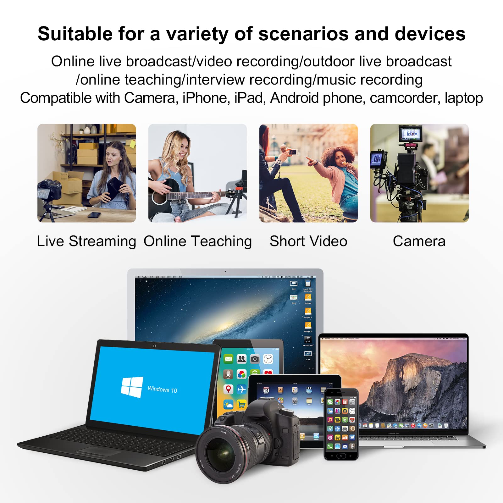 ZOWEETEK Dual-Channel Wireless Lavalier Microphone System for iPhone, Android, Camera, DSLR - Perfect for Recording, Interviews, Vlogging, YouTube & Live Streaming - Ideal for Podcasters, Content Creators and Conference Speakers