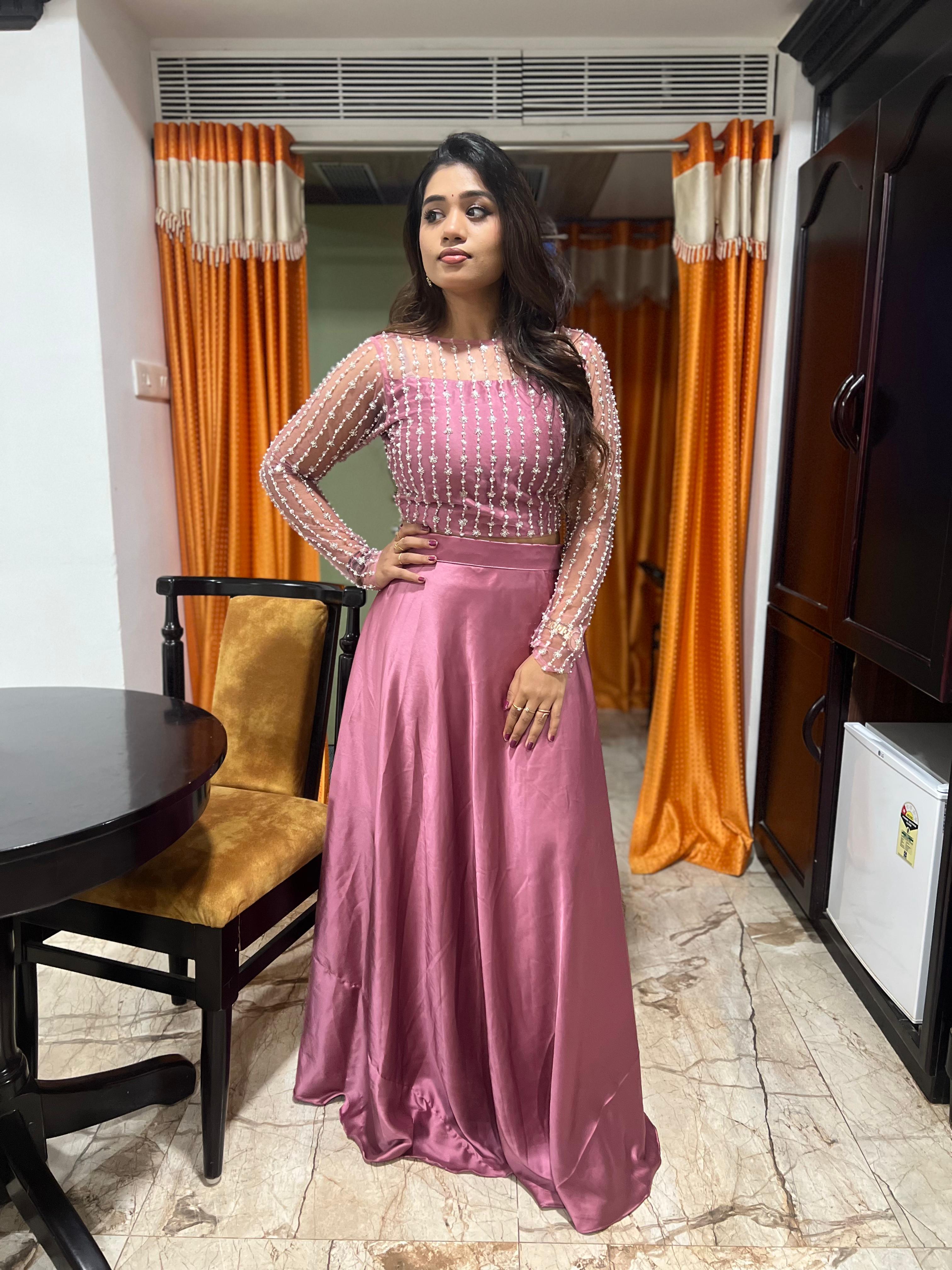 DD626 Niha Premium Designer Cropped Top & Skirt Set - Trendy Women's Fashion Outfit for Party, Date Night & Summer Wear