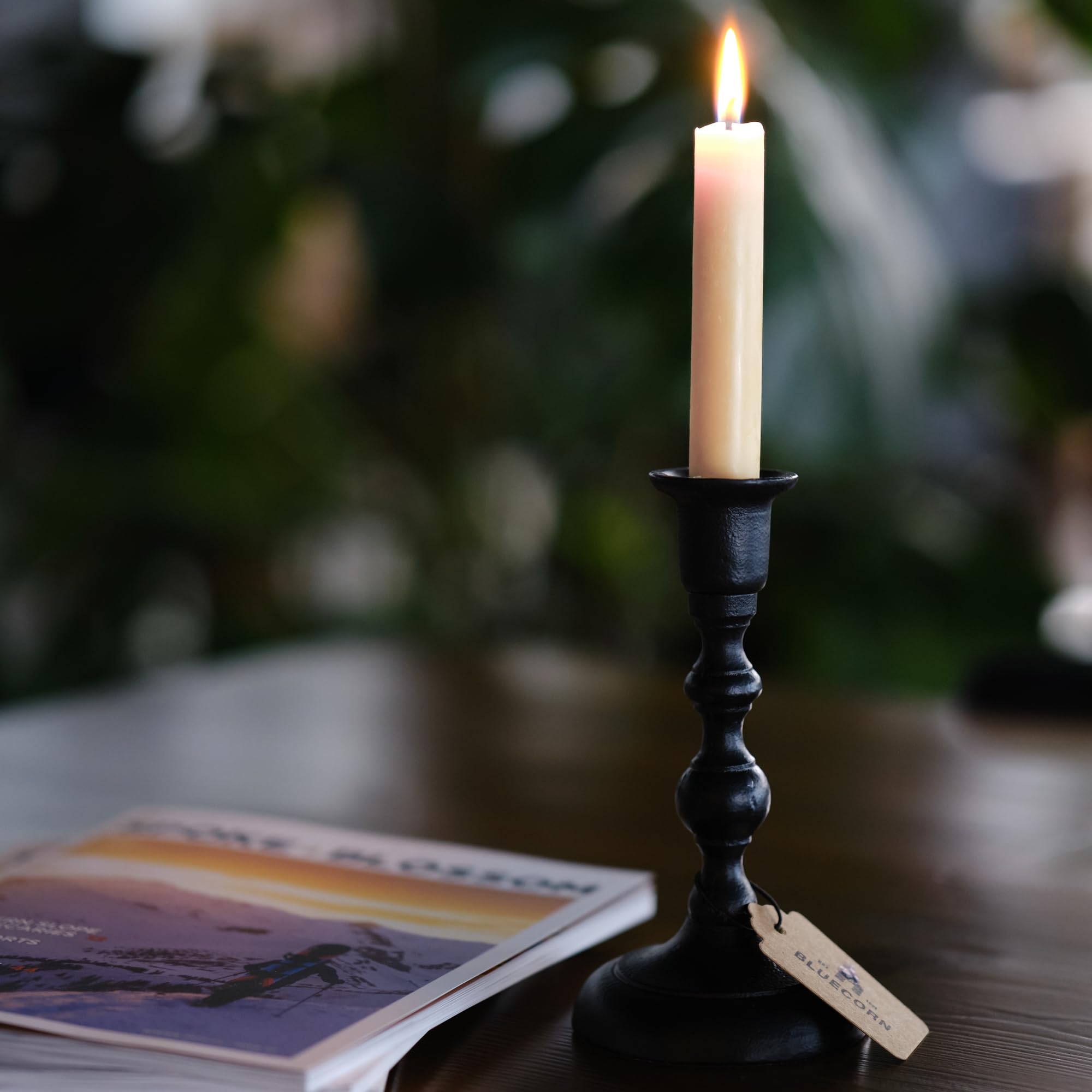 Pure Beeswax Taper Candles - 12 Inch Ivory White Unscented for Weddings & Dining