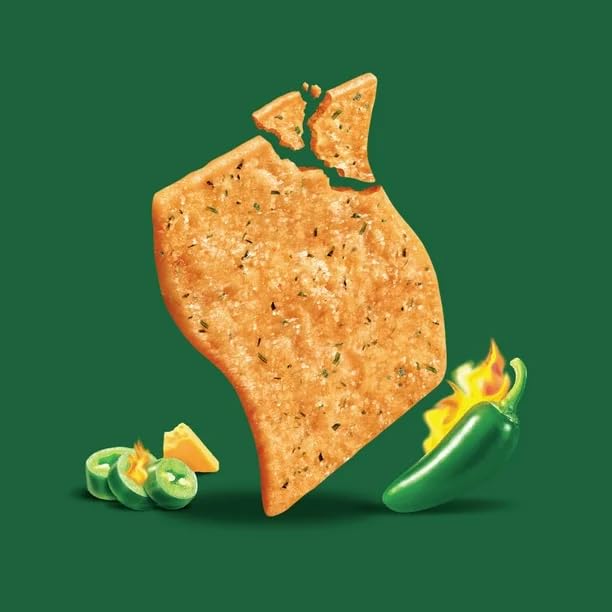 Christie Crispers Fiery Jalapeño Crackers - Spicy Snack, 5.1oz (145g) | Crunchy Pepper Flavored Crackers for Parties, Lunch Boxes & On-the-Go Snacking | Shipped from Canada