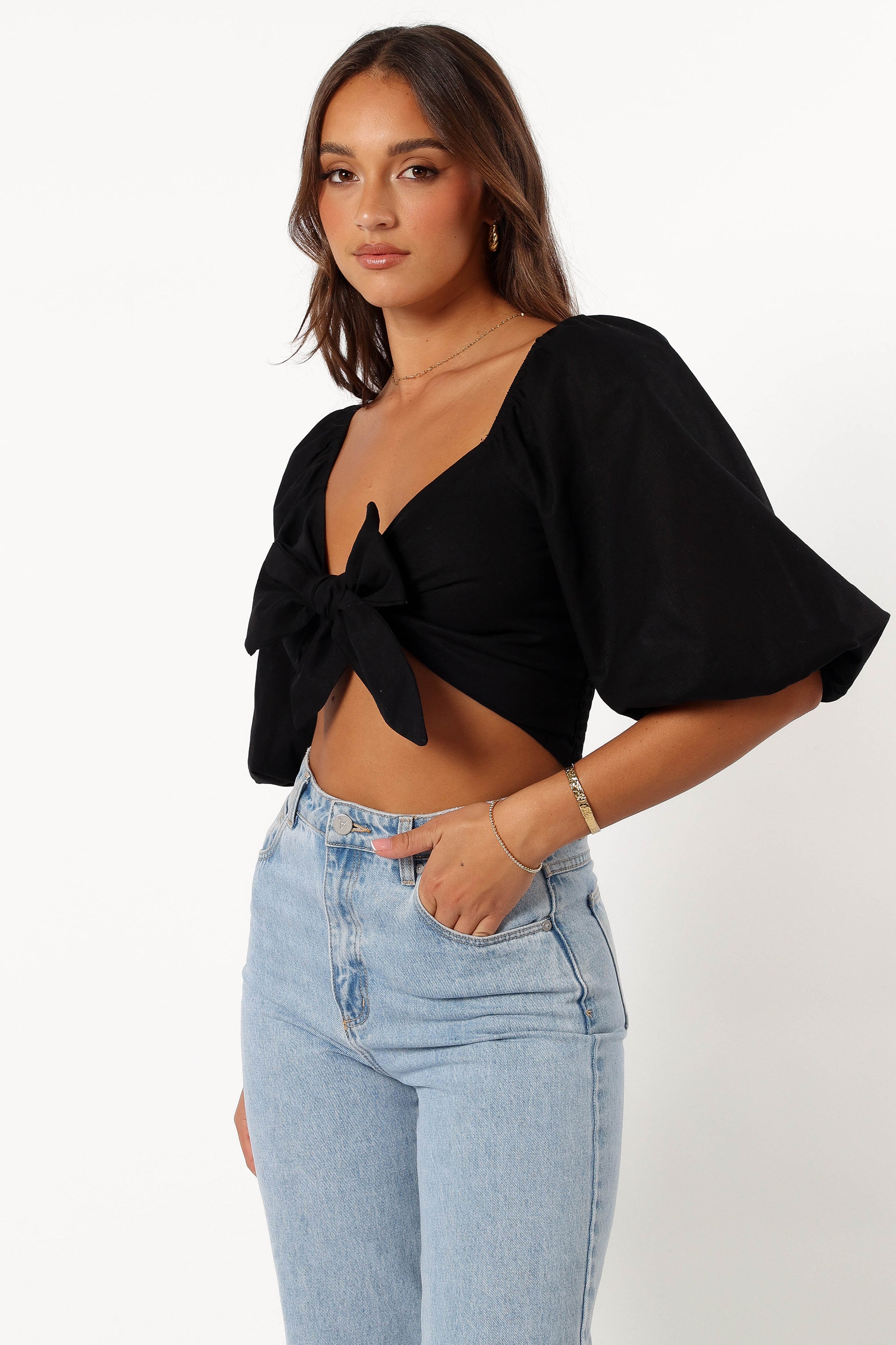 Celine Women's Black Top - Stylish & Comfortable Blouse for Casual Wear, Office, and Evening Outfits