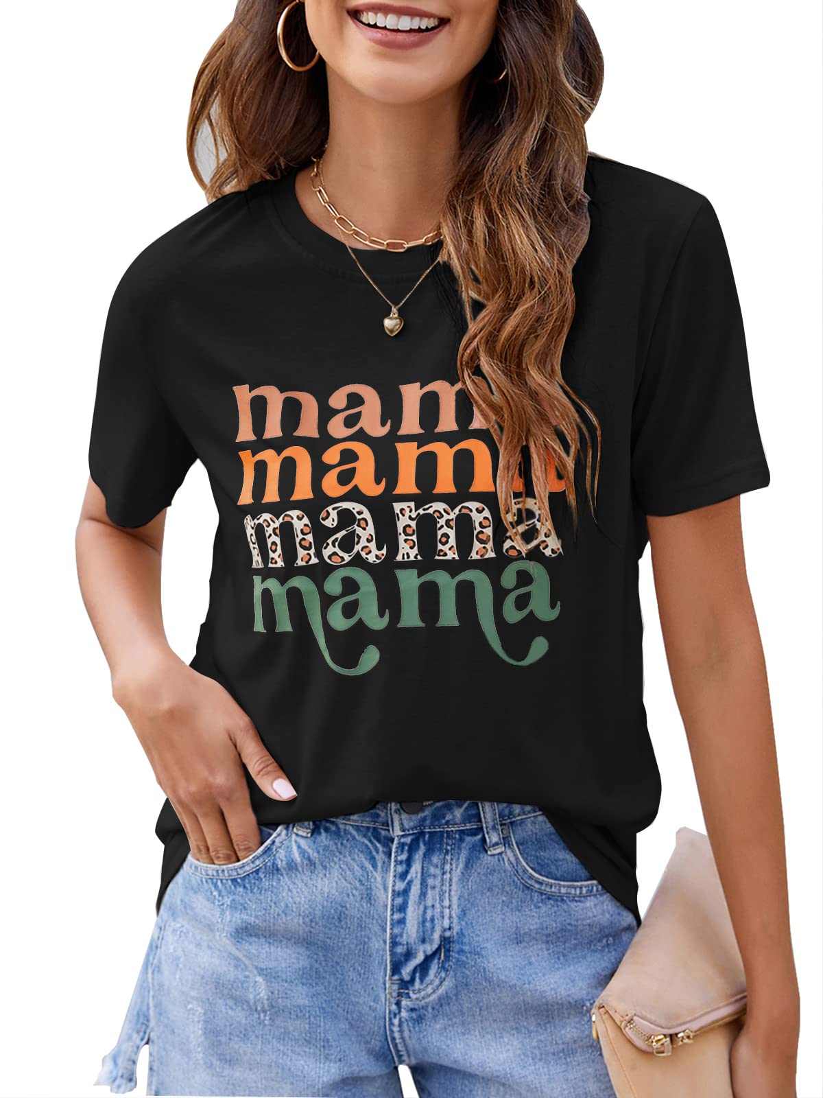 Blooming Jelly Women's Graphic Tee - Loose Fit Short Sleeve T-Shirt for Moms - Casual Summer Top & Everyday Blouse - Perfect for Outings, Beach Days and Relaxing at Home