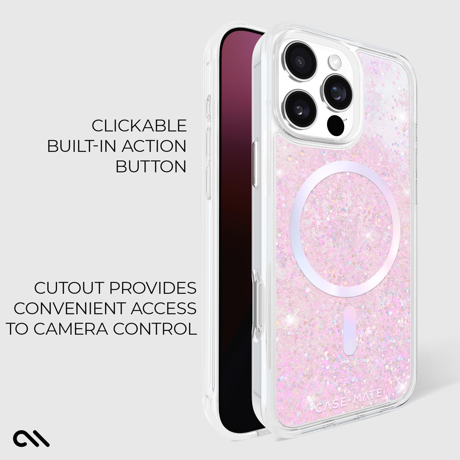 Case-Mate iPhone 16 Pro Max Case with MagSafe - Iridescent Liquid Glitter Phone Cover | 12ft Drop Protection | Magnetic Shockproof Case for iPhone 16 Pro Max | Soap Bubble Waterfall Design | Perfect for Everyday Use, Travel & Outdoor Activities