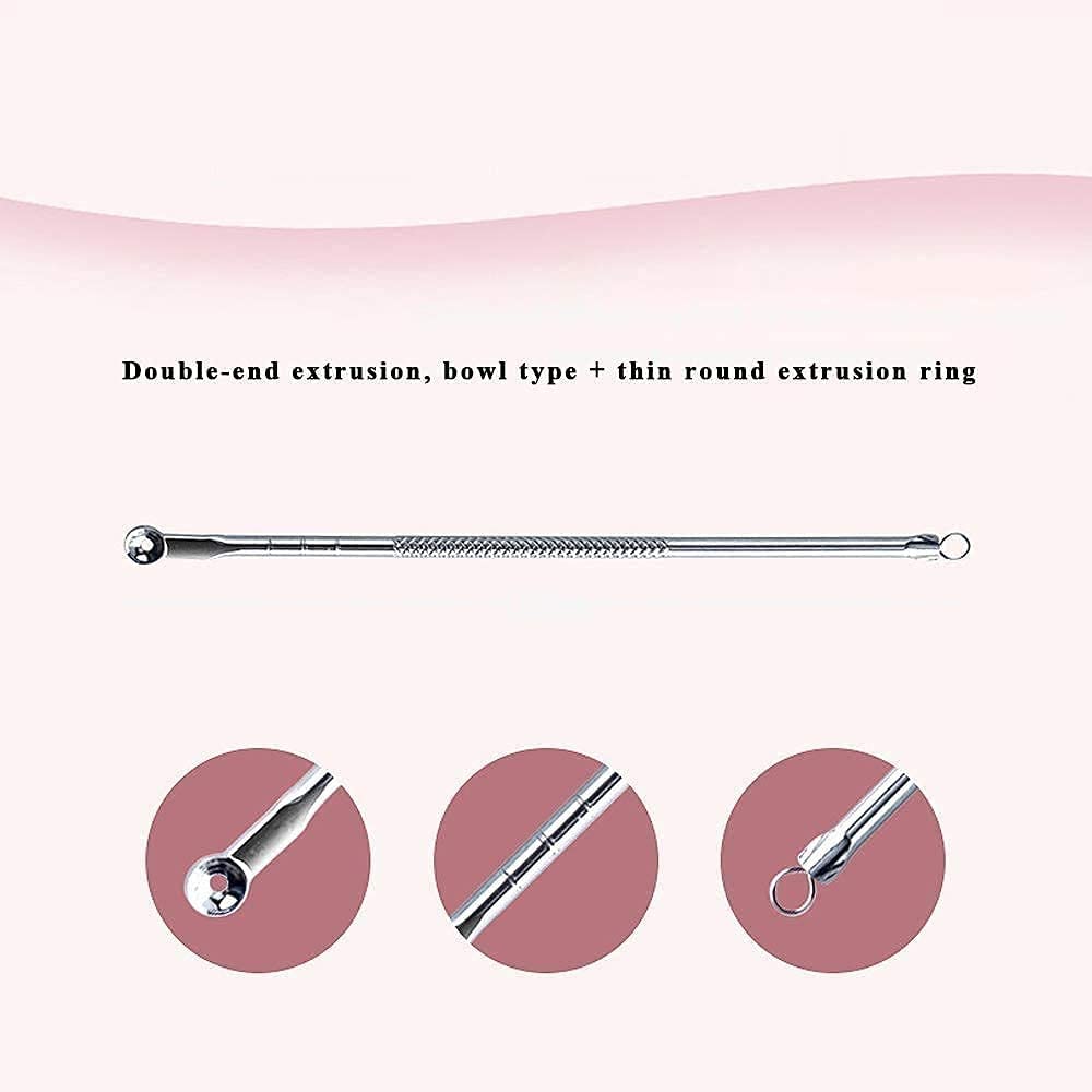 Stainless Steel Blackhead Remover Tool Set - Acne & Pimple Extractor Kit with Blackhead Tweezers & Needles (4-Piece with Plastic Case) - Perfect for Facial Skincare & Blemish Removal at Home