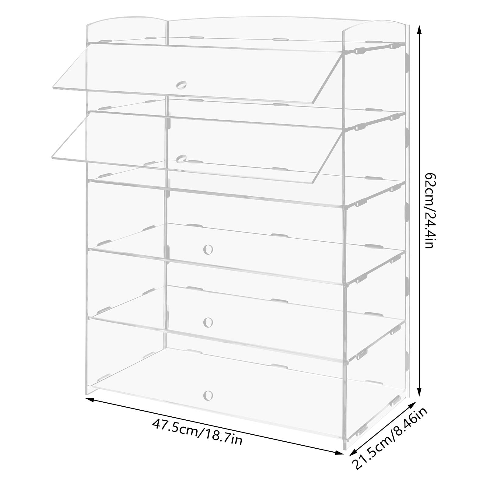 5-Tier Acrylic Display Case for Bakery Pastries, Donuts & Cookies - Countertop Dessert Showcase Shelf - Perfect for Bakeries, Cafes & Retail Stores
