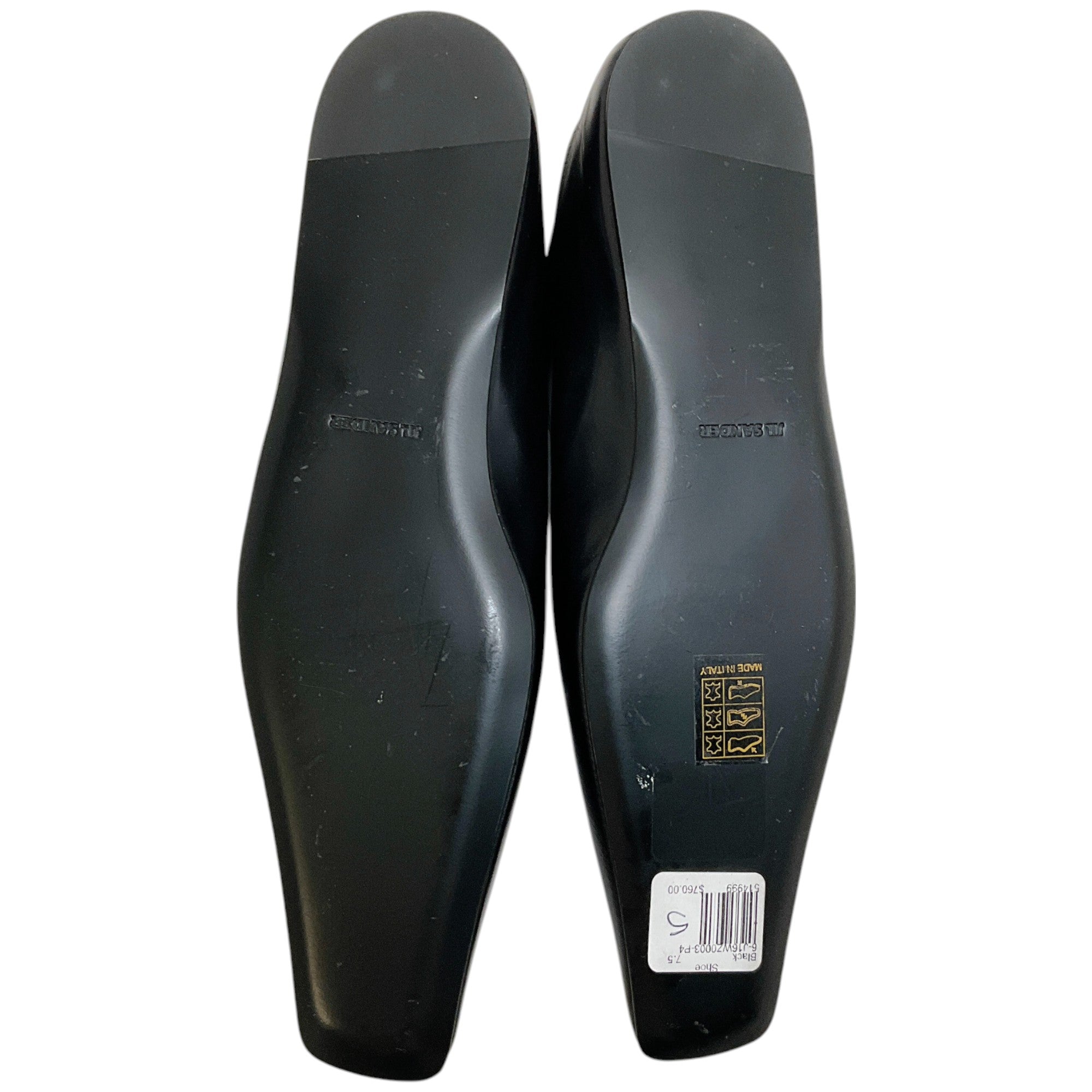 Jil Sander Women's Black Leather Tripon Ballet Flats - Comfortable & Stylish Pointed Toe Shoes for Work, Office & Casual Wear