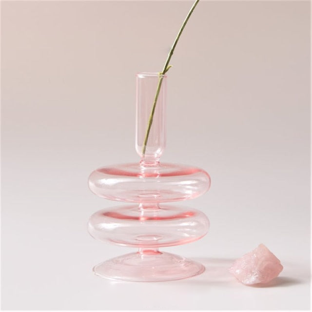 Pink Glass Candle Holders - Elegant Jelly Design for Home Decor, Wedding Centerpieces & Romantic Ambiance Lighting