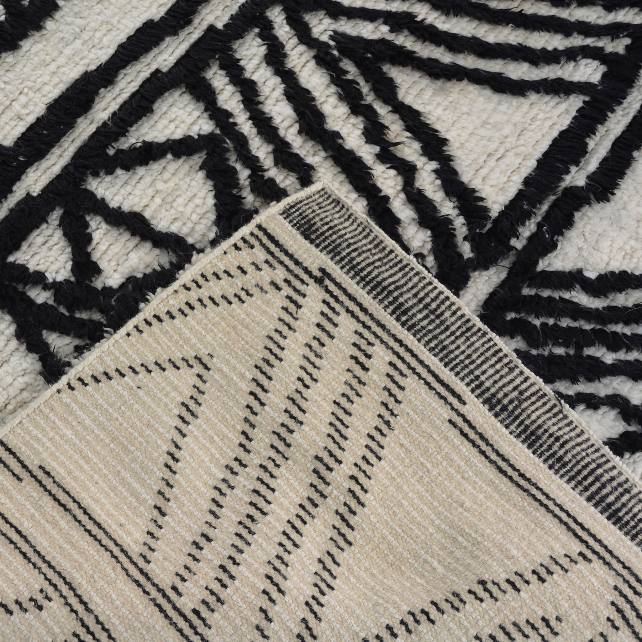 Premium 9' x 12' Black Moroccan Wool Rug - Handmade Berber Carpet for Living Room, Bedroom & Home Decor
