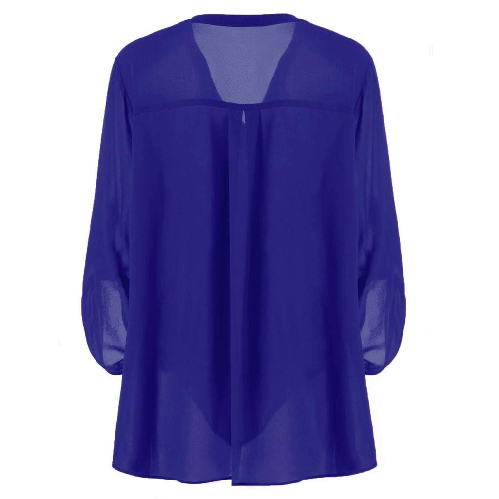 Plus Size V-Neck Chiffon Blouse for Women - Adjustable Sleeve Solid Black Top for Dresses & Formal Occasions | Fashionable Womens Tops for Work, Party & Evening Wear