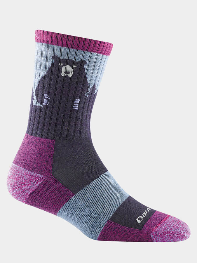 Darn Tough 1970 Bear Town Micro Crew Lightweight Hiking Socks for Women - Cushioned Comfort for Outdoor Adventures, Trail Running & Daily Wear