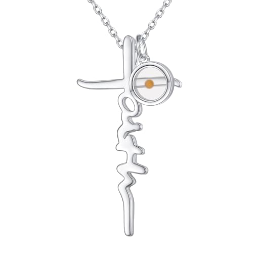 Faith Cross Mustard Seed - Sterling Silver