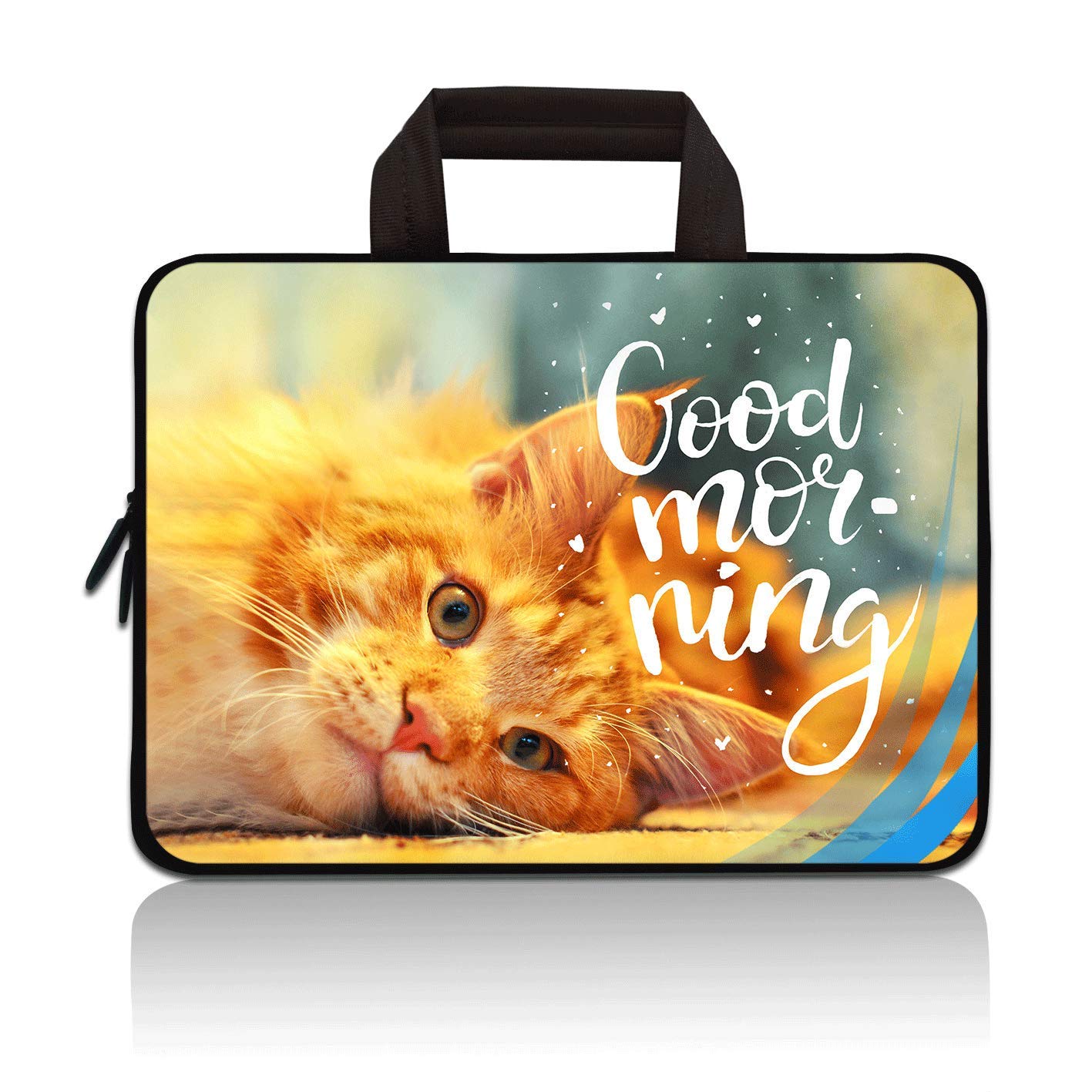 11-12.5 Inch Laptop Sleeve Case for MacBook Air Chromebook Notebook - Waterproof Neoprene Protective Cover Compatible with Apple Samsung Acer HP Dell Lenovo Asus (Cute Cat Design) - Perfect for School Office Travel Business Commute