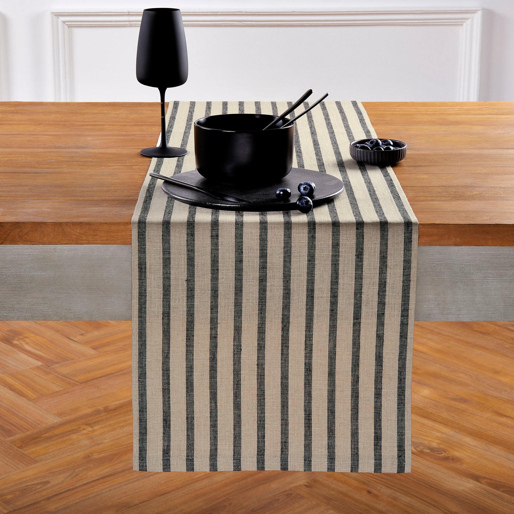 Black and Natural Madison Stripe