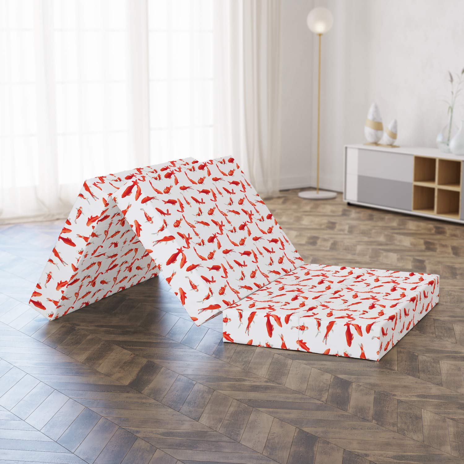 Ambesonne Koi Fish Foldable Mattress - 74.8