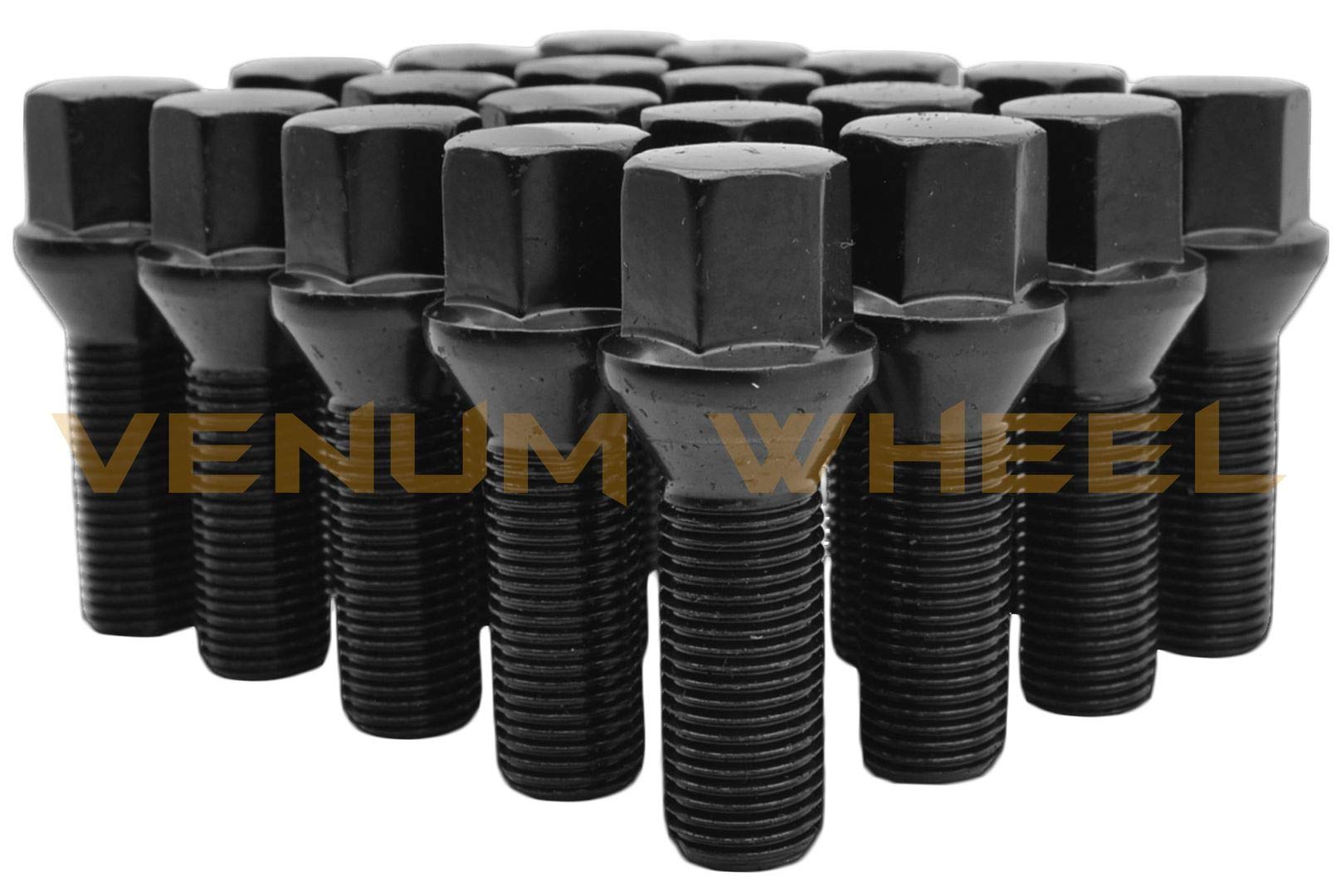 Venum 20pcs M14x1.25 Black Lug Bolts for BMW F/G Series - Perfect for Wheel Upgrades
