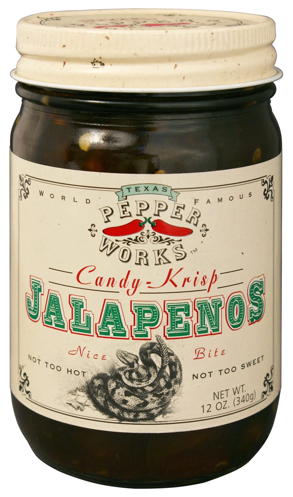 Texas Pepper Works Candy-Krisp Jalapenos - 6 Pack (12 oz Jars) - Sweet & Spicy Pickled Peppers for Burgers, Tacos, Nachos & Charcuterie Boards