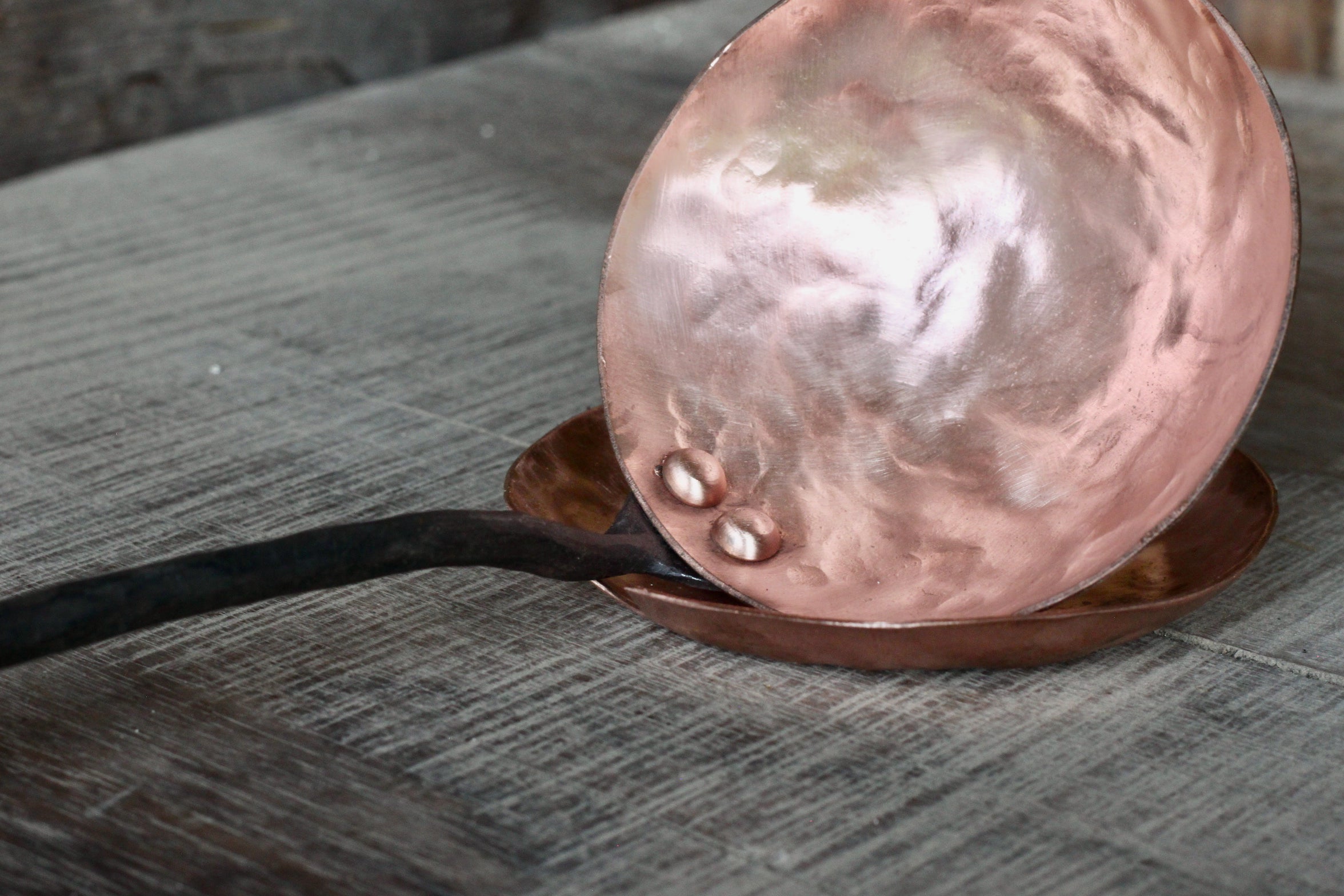 Premium Copper & Steel Ladle with Reverse Curl Design - Durable Kitchen Utensil for Cooking, Serving & Baking - Perfect for Soups, Sauces & Desserts
