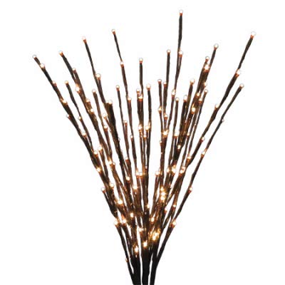 Holiday LED Branch Lights - 36-Inch Brown Tree Branch with 140 Warm White LED Lights (Pack of 6) - Perfect for Christmas Decorations, Wedding Centerpieces, and Home Party Lighting