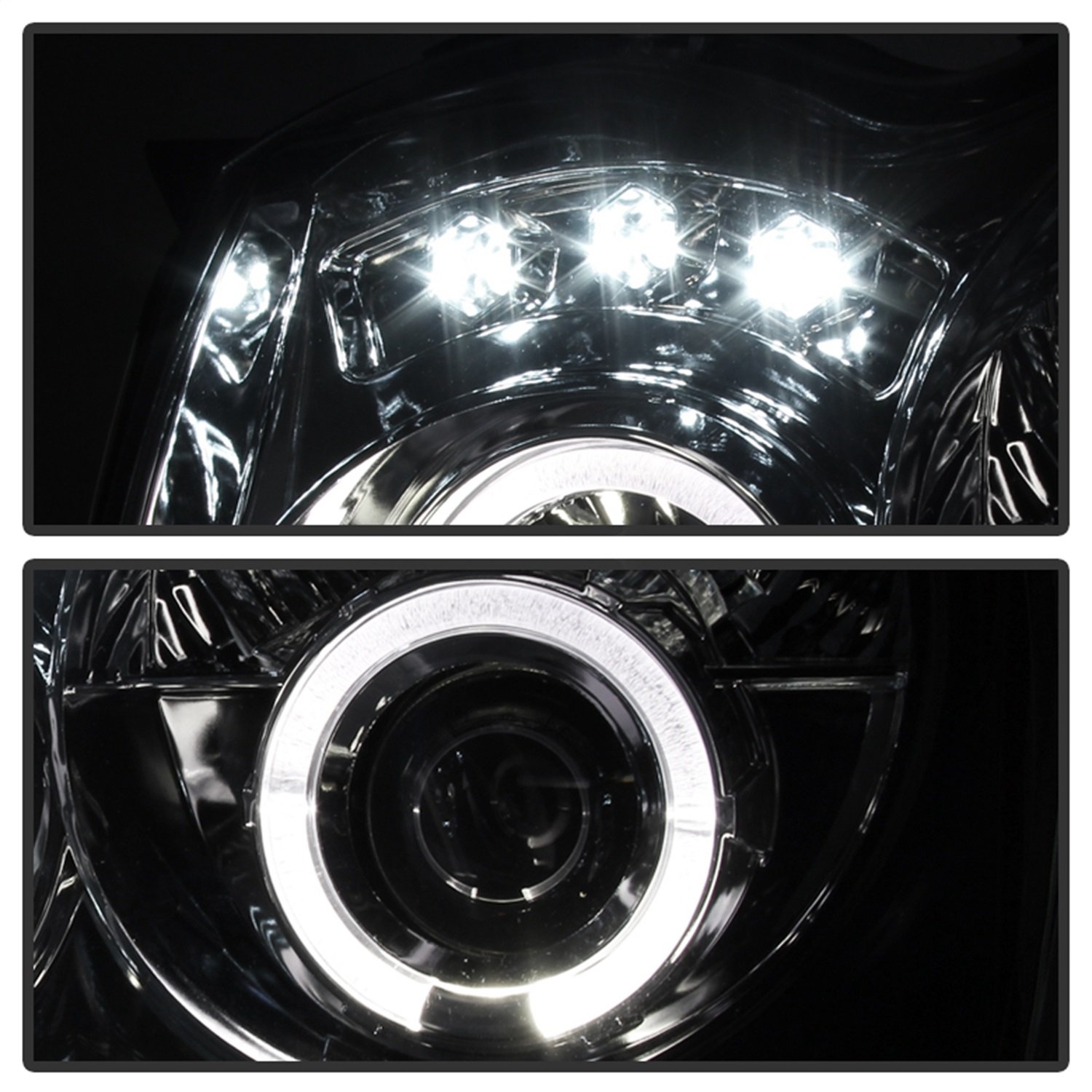 Spyder Auto 5011107 LED Halo Projector Headlights - Chrome/Clear - High Performance Car Lighting for Night Driving & Off-Road Adventures