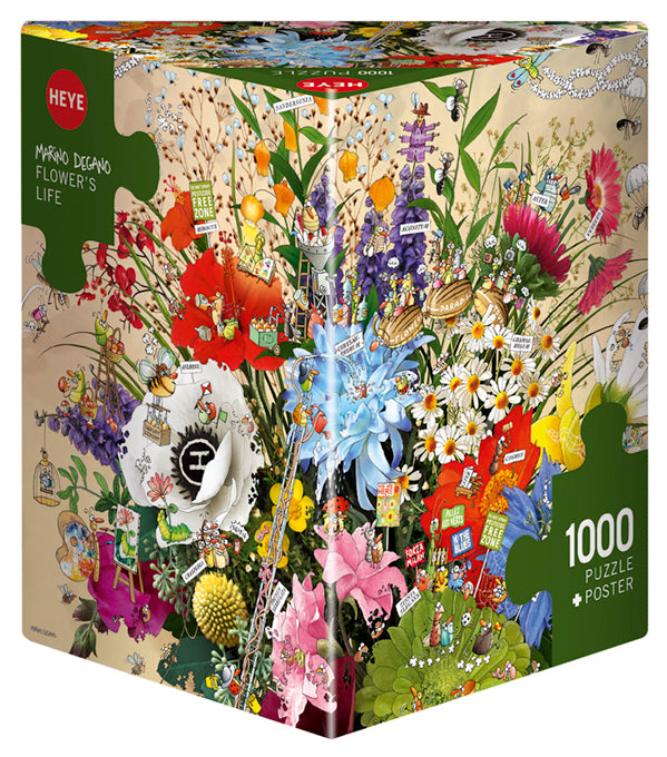 Heye 1000-Piece Triangle Jigsaw Puzzle - Flowers Life - Challenging Adult Puzzle for Relaxation & Home Decor