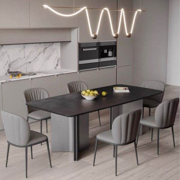 Premium Emerson Sintered Stone Dining Table - Modern & Durable Kitchen Table for Dining Room, Perfect for Family Gatherings & Dinner Parties