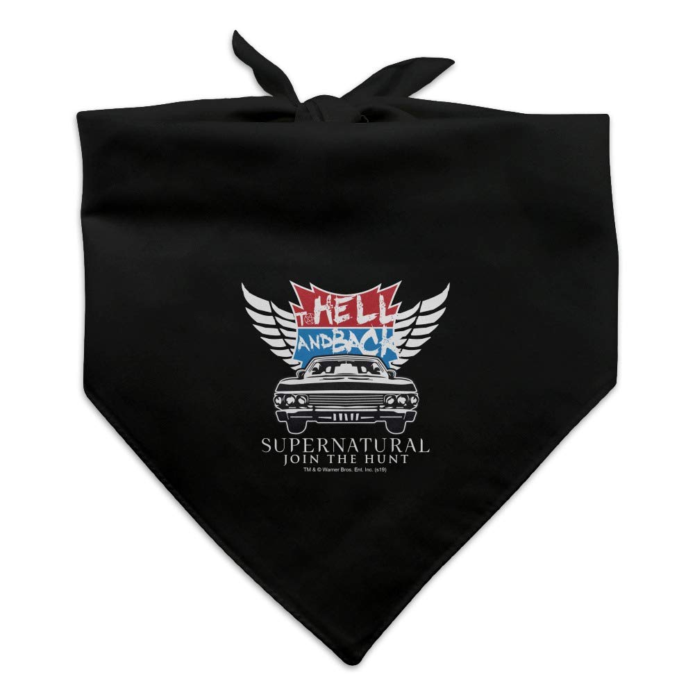 Supernatural to Hell and Back Dog Bandana - Washable Pet Scarf for Halloween, Cosplay & Costume Parties - Perfect for Dogs, Puppies & Pet Costume Events