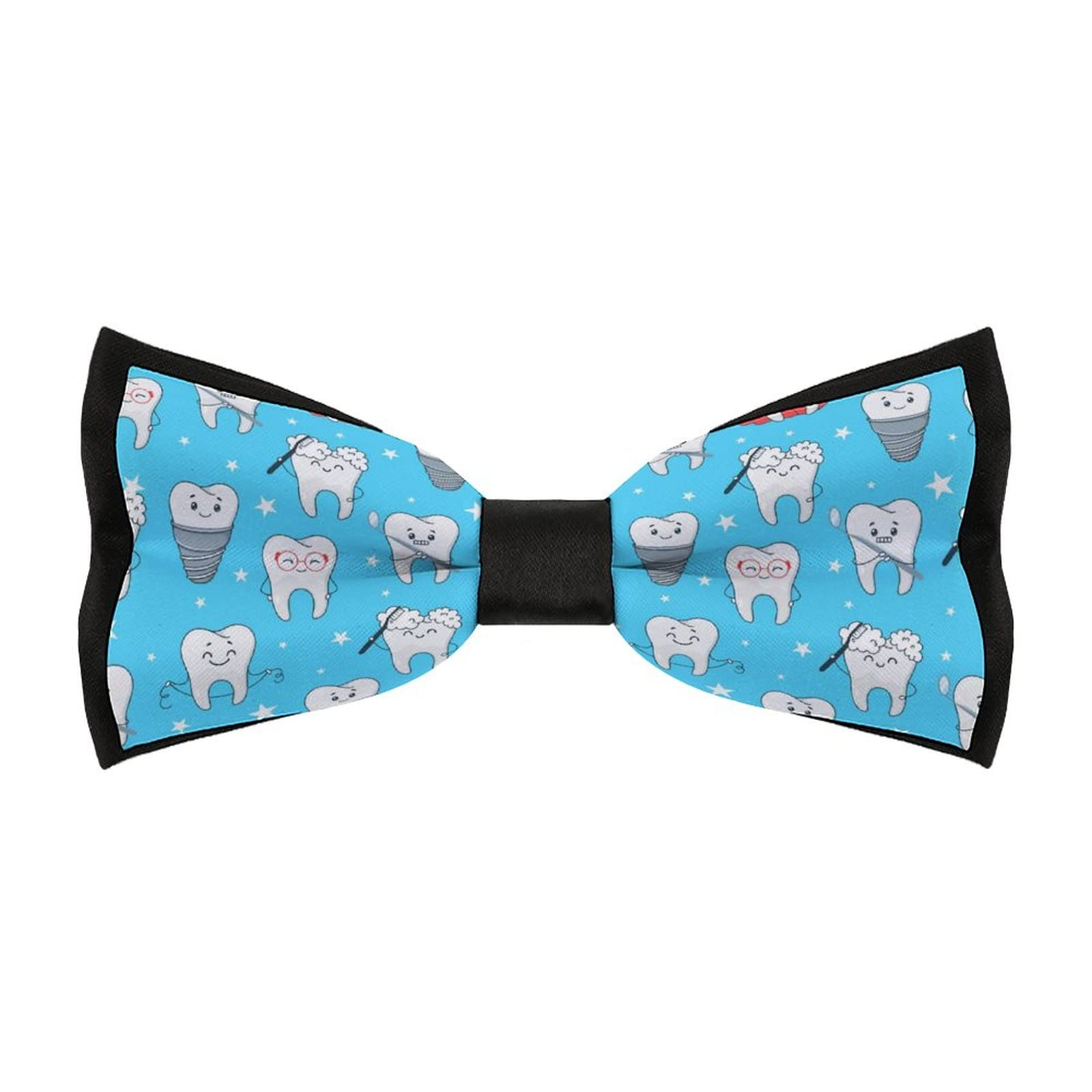 Funny Teeth Bow Tie for Men - Adjustable Pre-Tied Dentist Necktie - Perfect Gift for Dental Professionals & Costume Parties - Office, Halloween & Cosplay Accessory