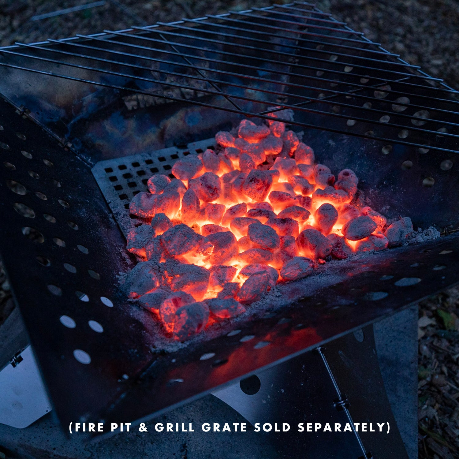 Premium Charcoal Grate for Flatfold Fire Pit - Medium Size Heavy Duty Steel Replacement Grill - Perfect for Camping, Backyard BBQs & Outdoor Cooking