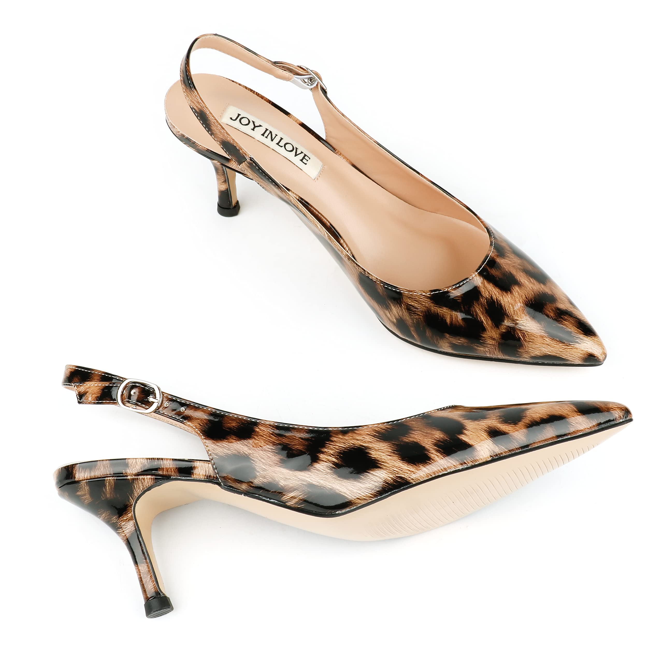 JOY IN LOVE Women's Kitten Heels - Slingback Pointed Toe Pumps & Sandals | Perfect for Office, Party & Wedding Occasions
