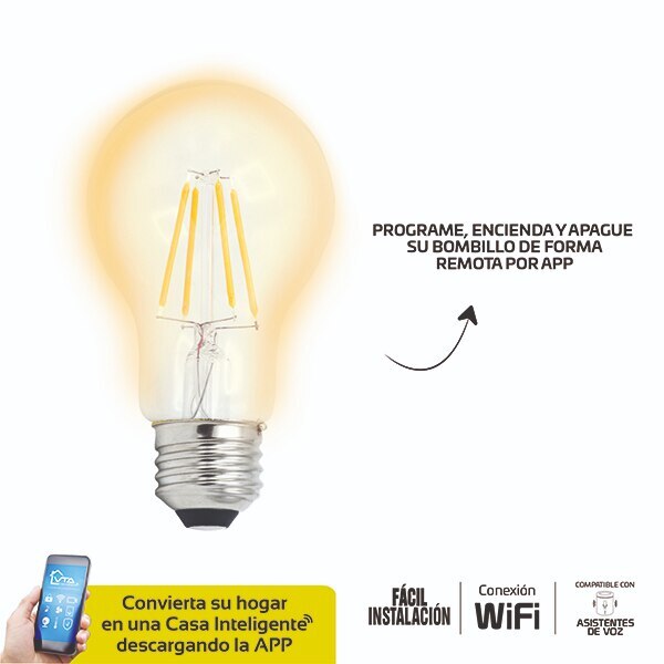 Smart WiFi Light Bulb 5W Warm White - Dimmable LED Bulb for Home, Bedroom, Living Room, Smart Home Automation