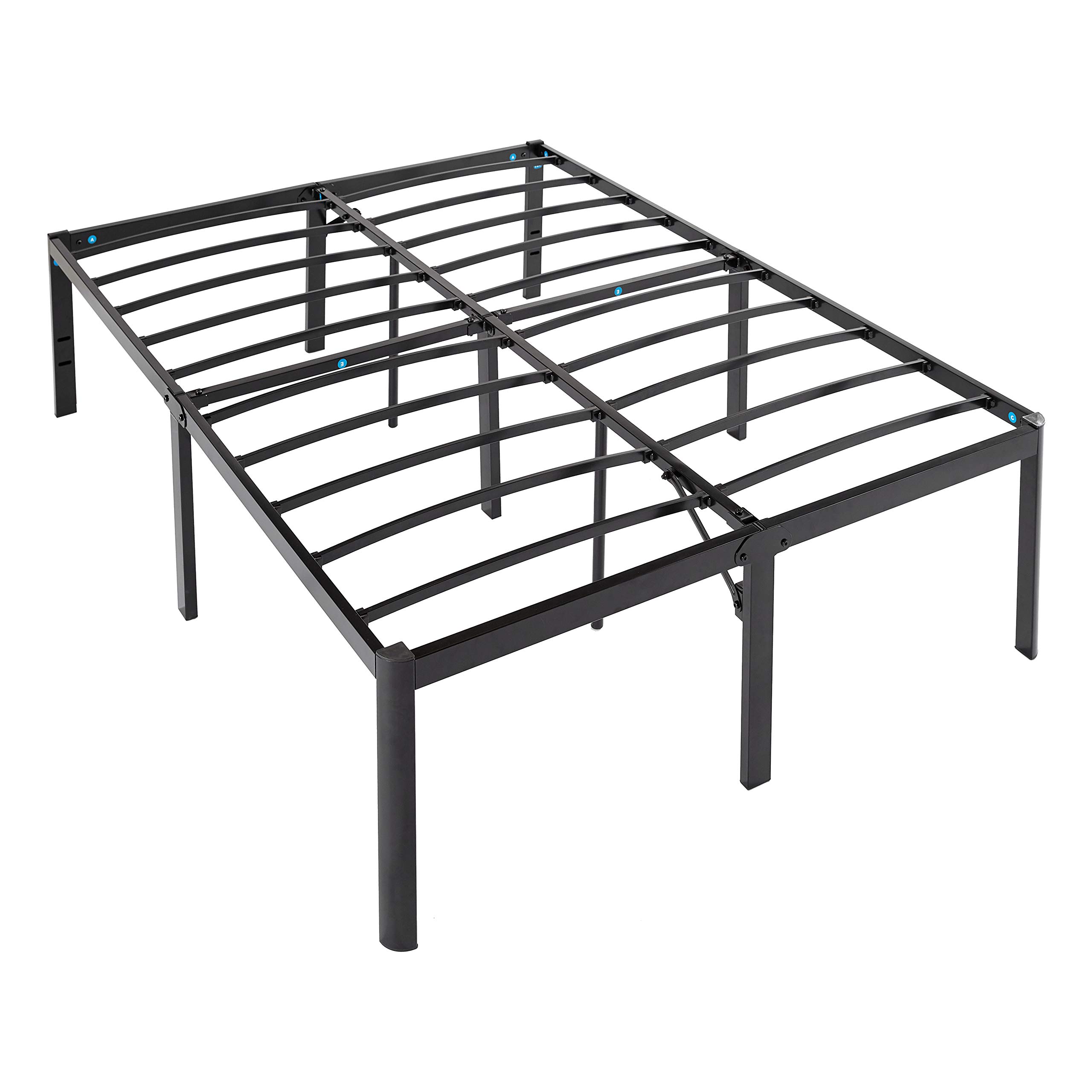 Heavy Duty Non-Slip Full Bed Frame with Steel Slats - Easy Assembly 18