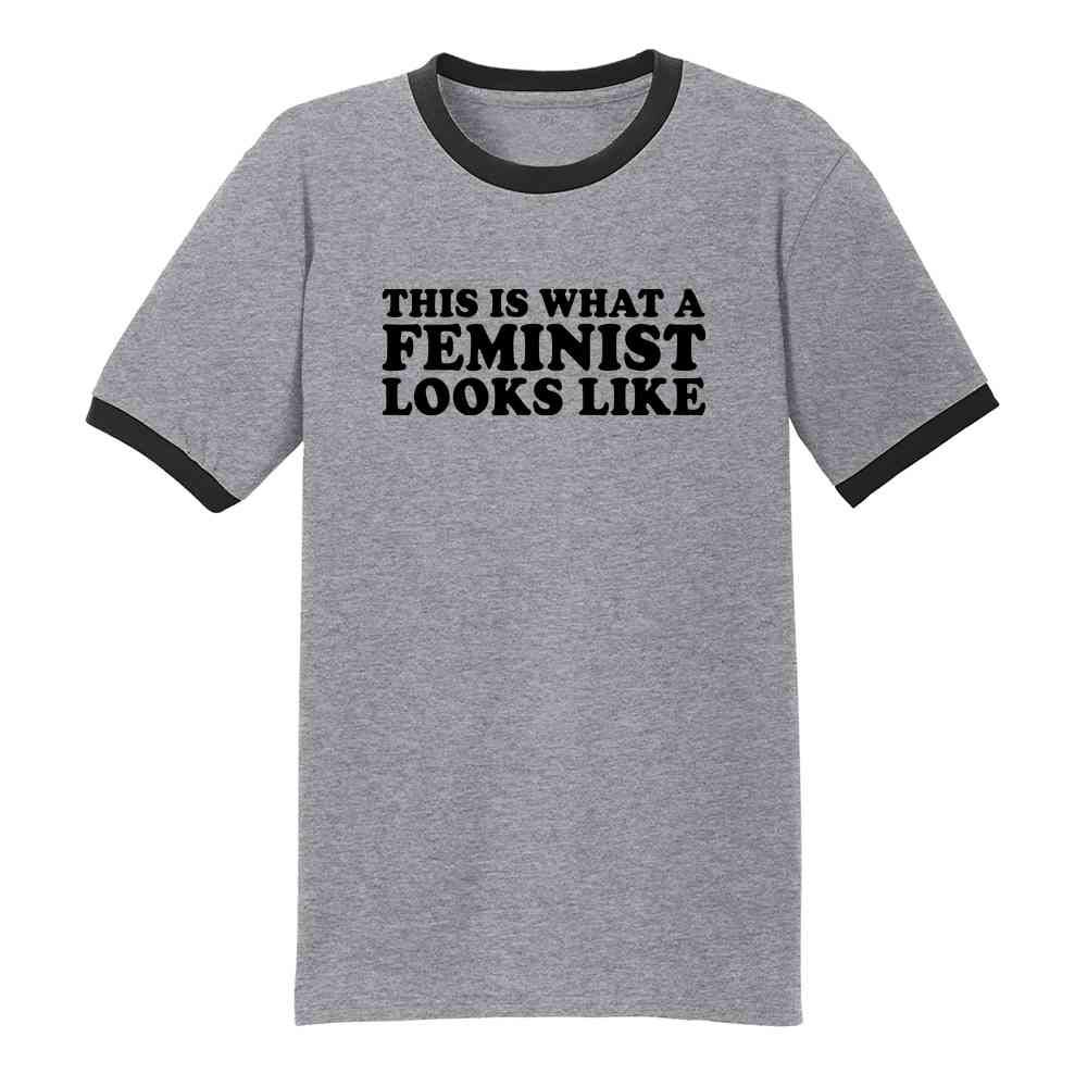Pop Threads 'This is What A Feminist Looks Like' Political Graphic T-Shirt for Men - Feminist Statement Tee for Protests, Rallies & Everyday Wear
