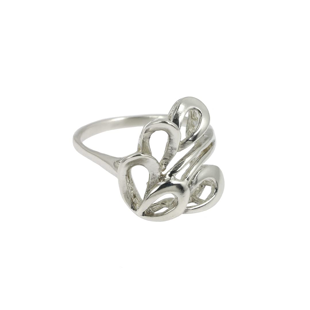 925 Sterling Silver Ribbon Style Free Form Ring for Women - Elegant Stackable Minimalist Jewelry - Perfect for Everyday Wear, Gift Giving & Special Occasions