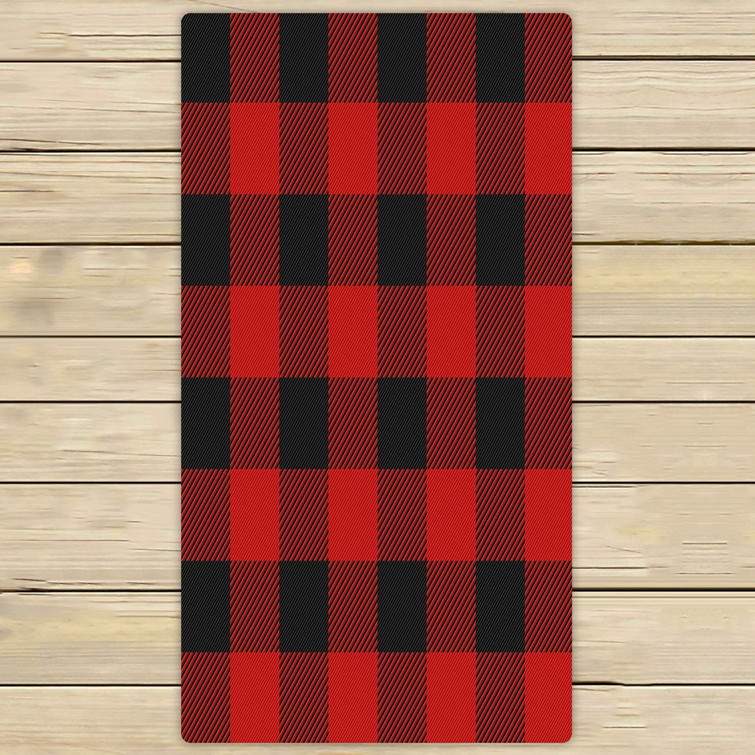 Premium Lumberjack Plaid Beach Towel - 30x56 Inch Soft Absorbent Bath & Shower Towel for Home, Travel, Pool, Gym - Quick Dry & Lightweight for Outdoor Activities