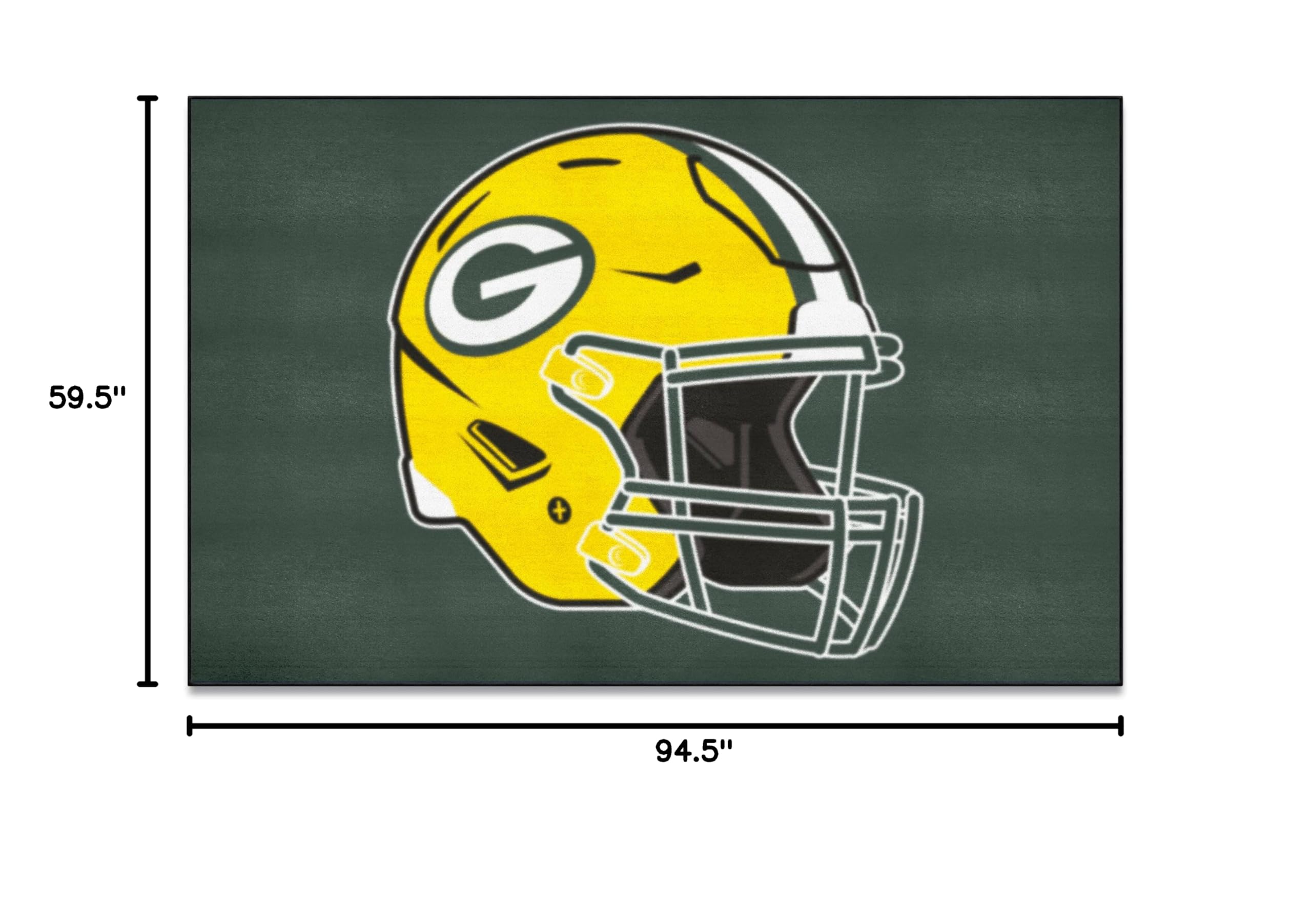 FANMATS 5759 Green Bay Packers Ulti-Mat Rug - 5ft x 8ft NFL Team Logo Carpet | Durable Sports Fan Area Rug for Home Decor, Game Room & Tailgating Parties - Perfect for Packers Fans Bedroom, Living Room or Man Cave