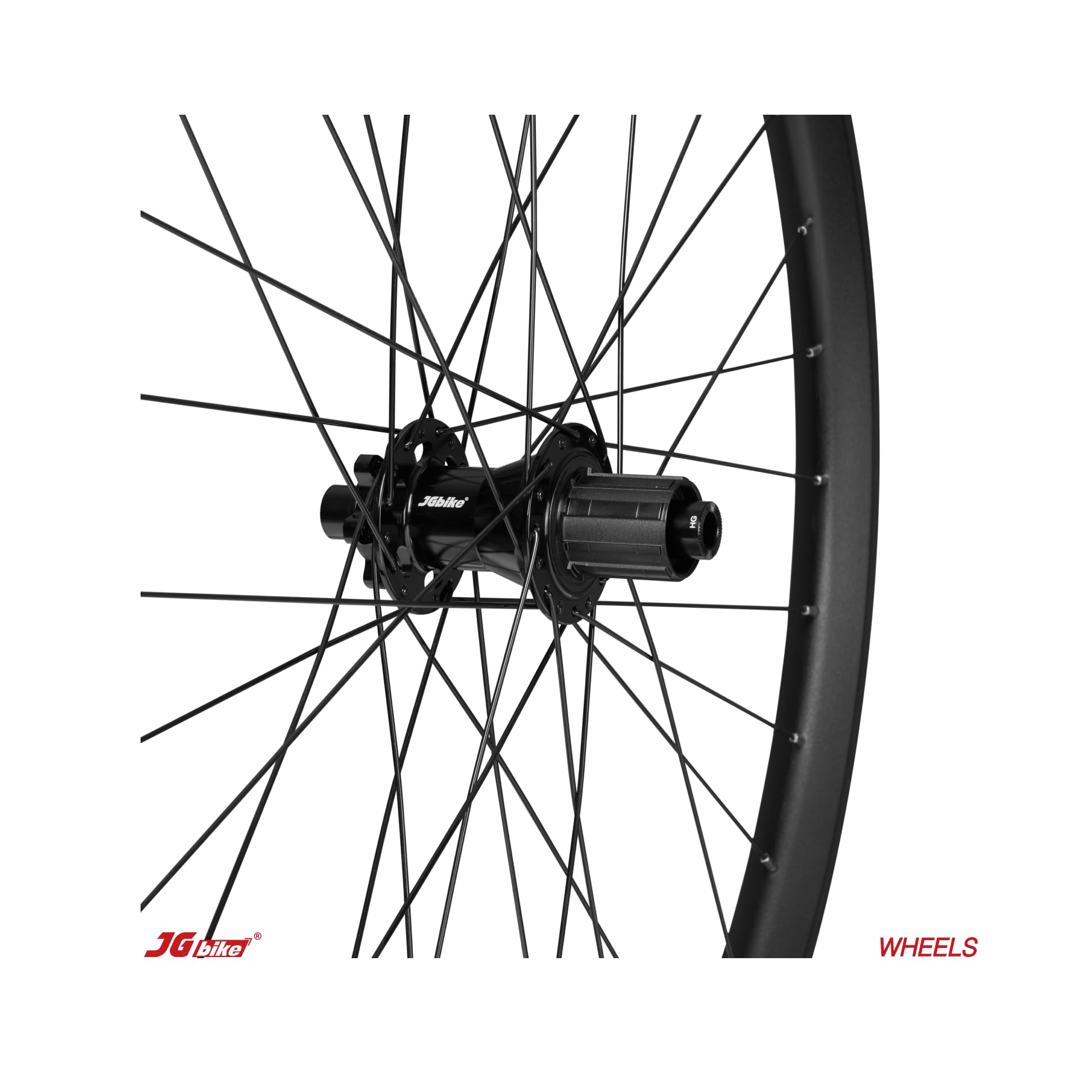 JGbike M30 29er Mountain Bike Wheelset - 32H 57T 114POE Disc Brake Compatible, Tubeless Ready with Presta Valve - Perfect for Trail Riding & Enduro Racing