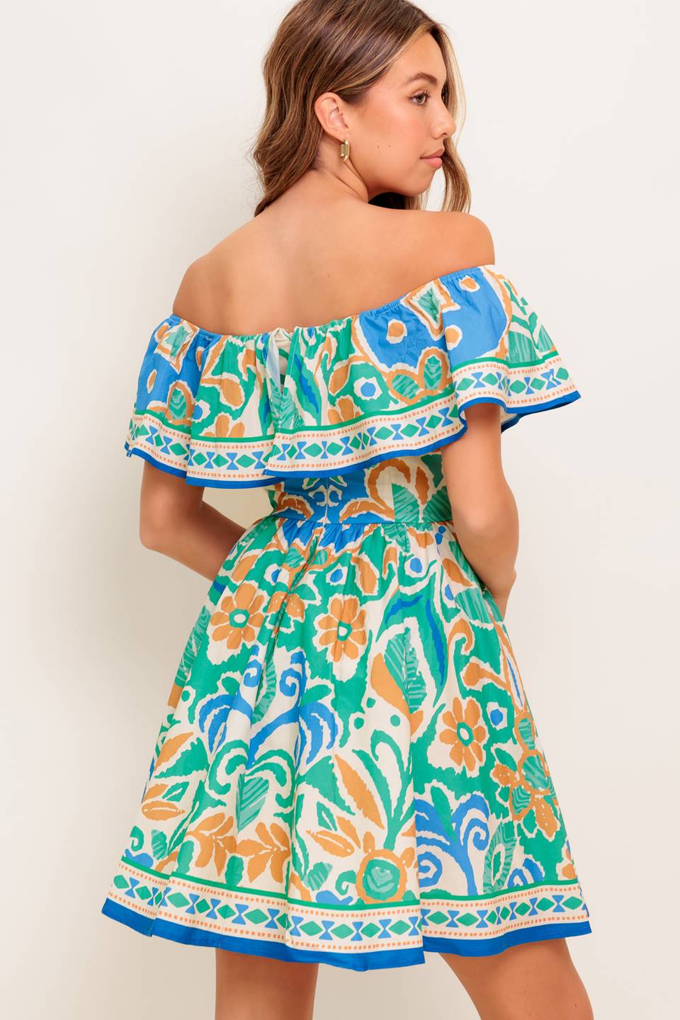Cambria Mini Dress in Sage & Blue - Stylish Casual Outfit for Women | Perfect for Date Nights, Parties & Summer Outings