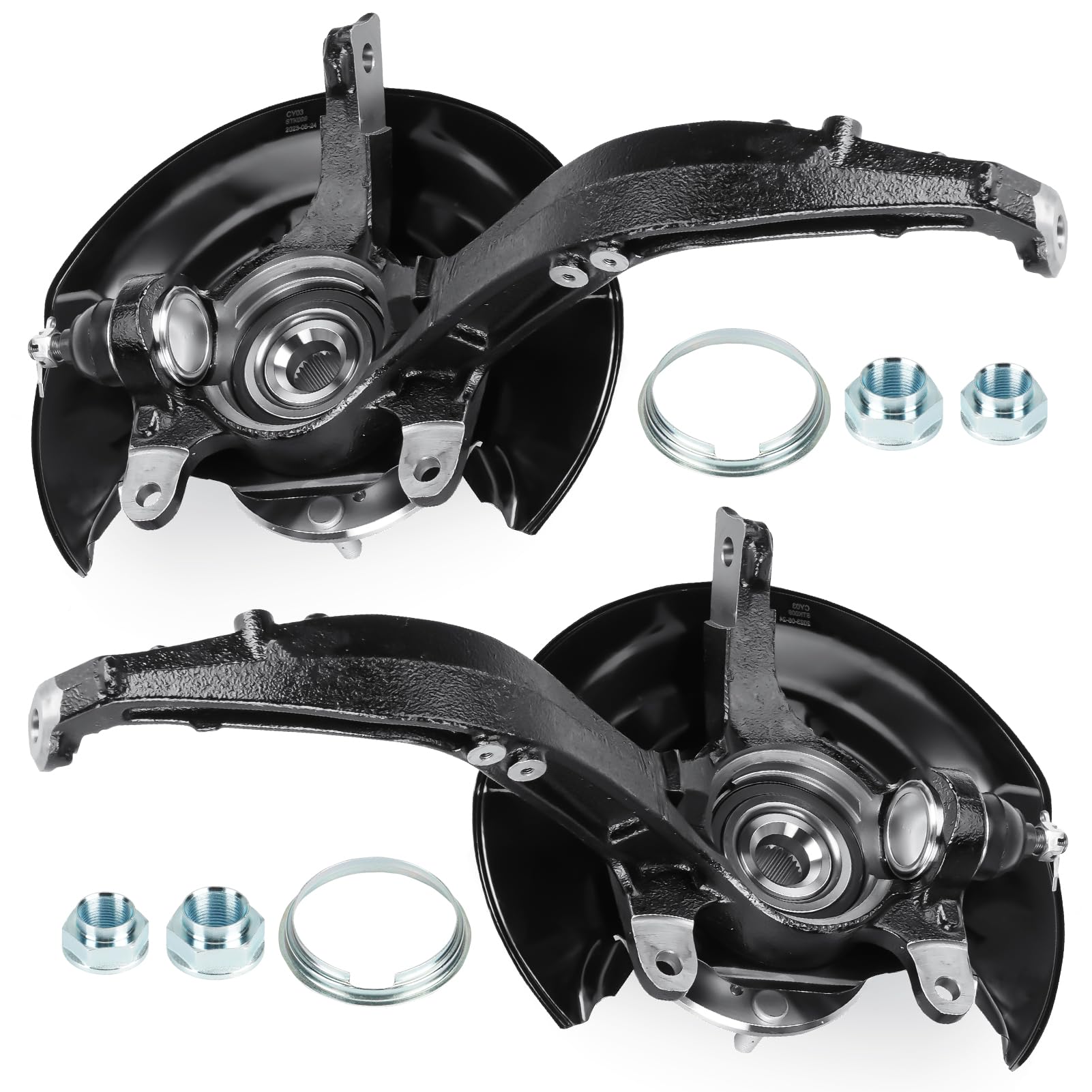 2003-2007 Honda Accord 2.4L L4 Front Steering Knuckle & Wheel Bearing Hub Assembly - Left & Right Side Replacement Parts (Fits Models 698-400, 698-401) - Perfect for Suspension Repair & Wheel Alignment
