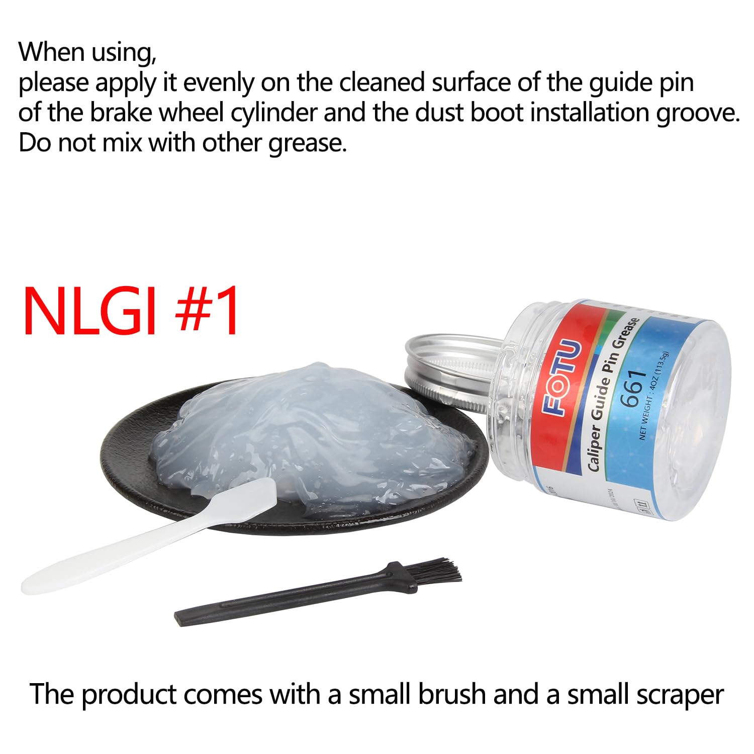 High-Temperature Brake Caliper Grease - FOTU 661 Guide Pin Lubricant for Smooth Braking | Long-Lasting, Vehicle-Compatible | Ideal for Car Maintenance & DIY Brake Repairs