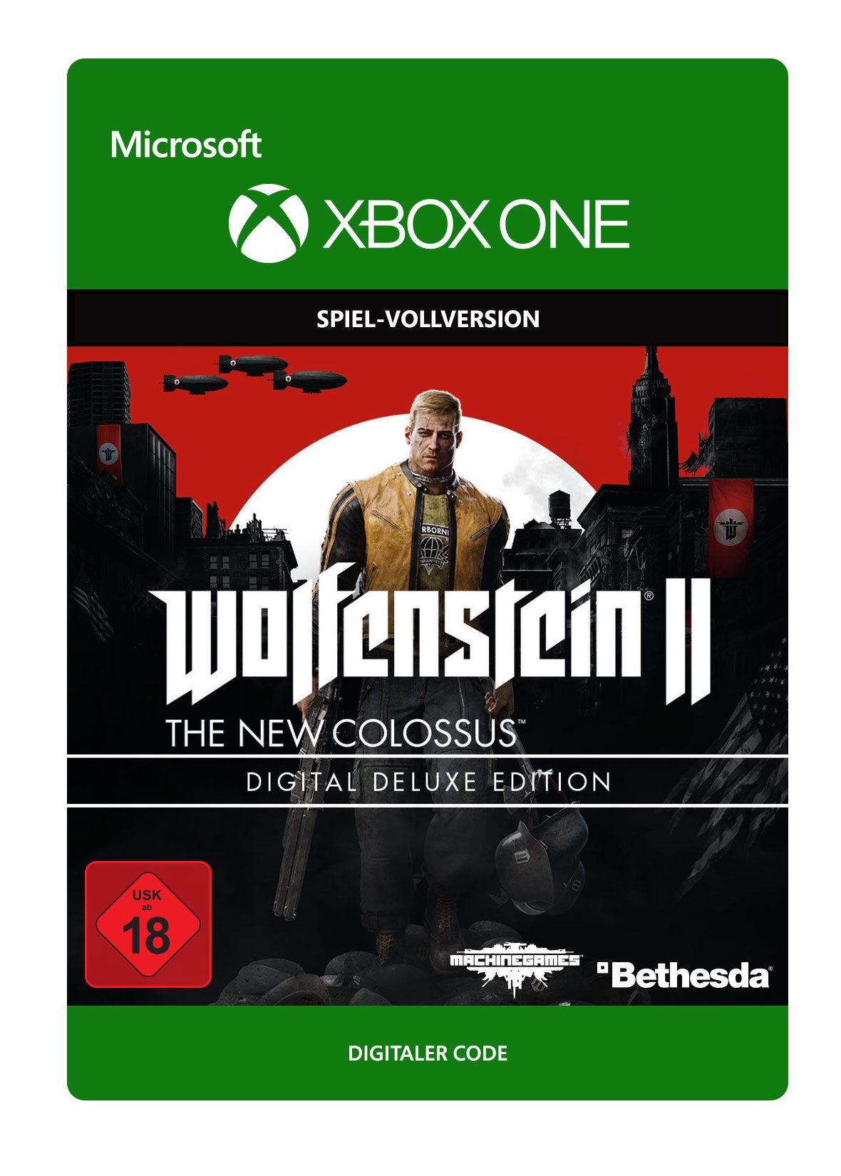 Wolfenstein II: The New Colossus Deluxe Edition - Xbox One Digital Download Code | First-Person Shooter Game for Action & Adventure Gaming