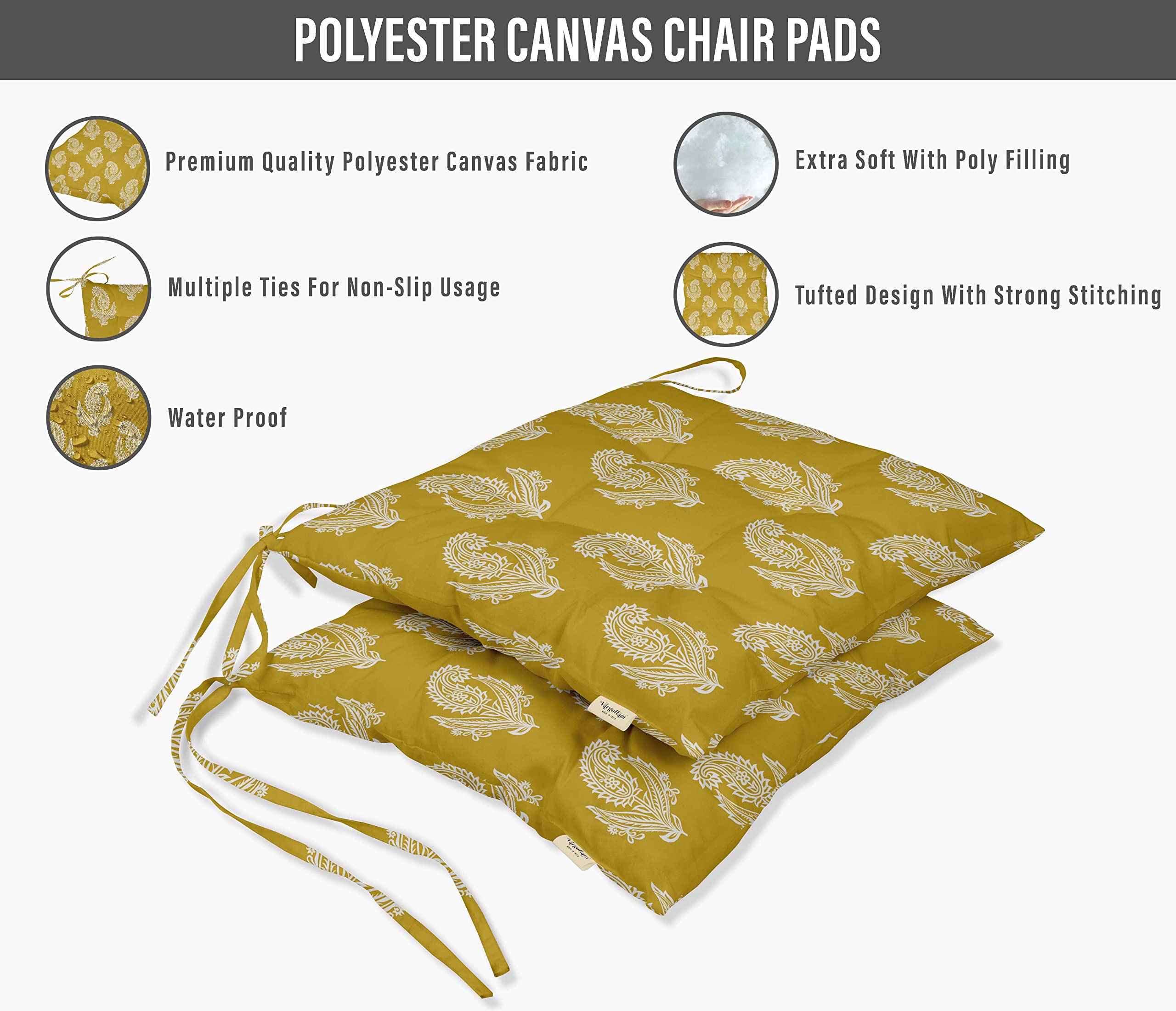 2-Pack Water Resistant Tufted Square Patio Cushions 19