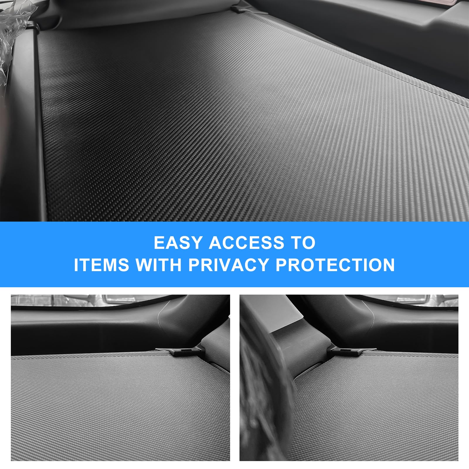 AUXKO Retractable Cargo Cover for 2024-2025 Mazda CX-90 | Trunk Luggage Security Shade | Carbon Fiber Privacy Screen | Perfect for Road Trips & Grocery Protection