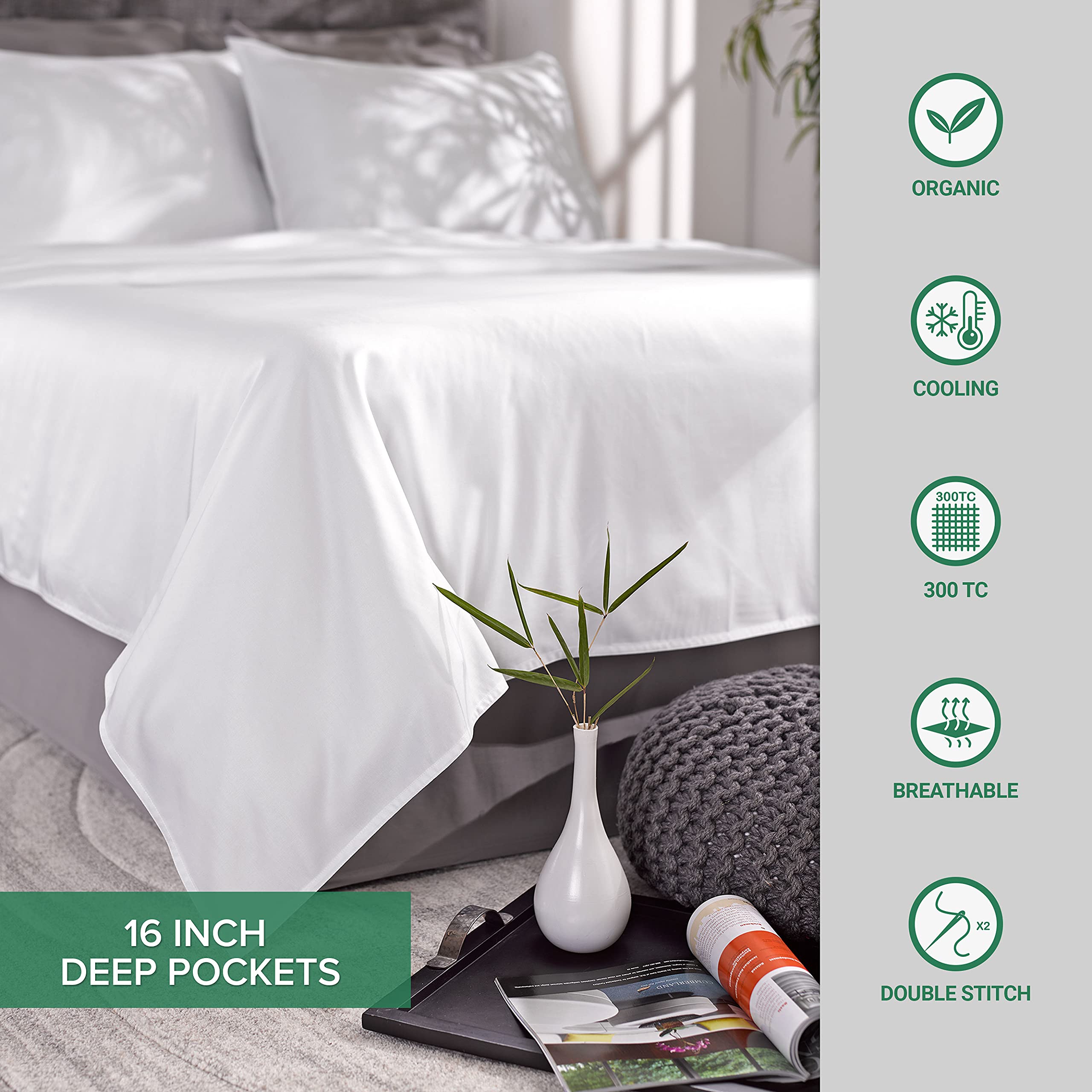 Premium 100% Organic Bamboo Viscose King Pillowcases - Ultra Soft & Cooling, Double Stitched with Envelope Closure (Set of 2, Merlot Red) - Perfect for Hot Sleepers & Luxury Bedding Upgrade
