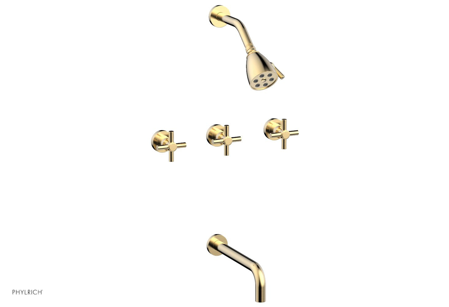 Premium 3-Handle Tub and Shower Faucet Set with 10