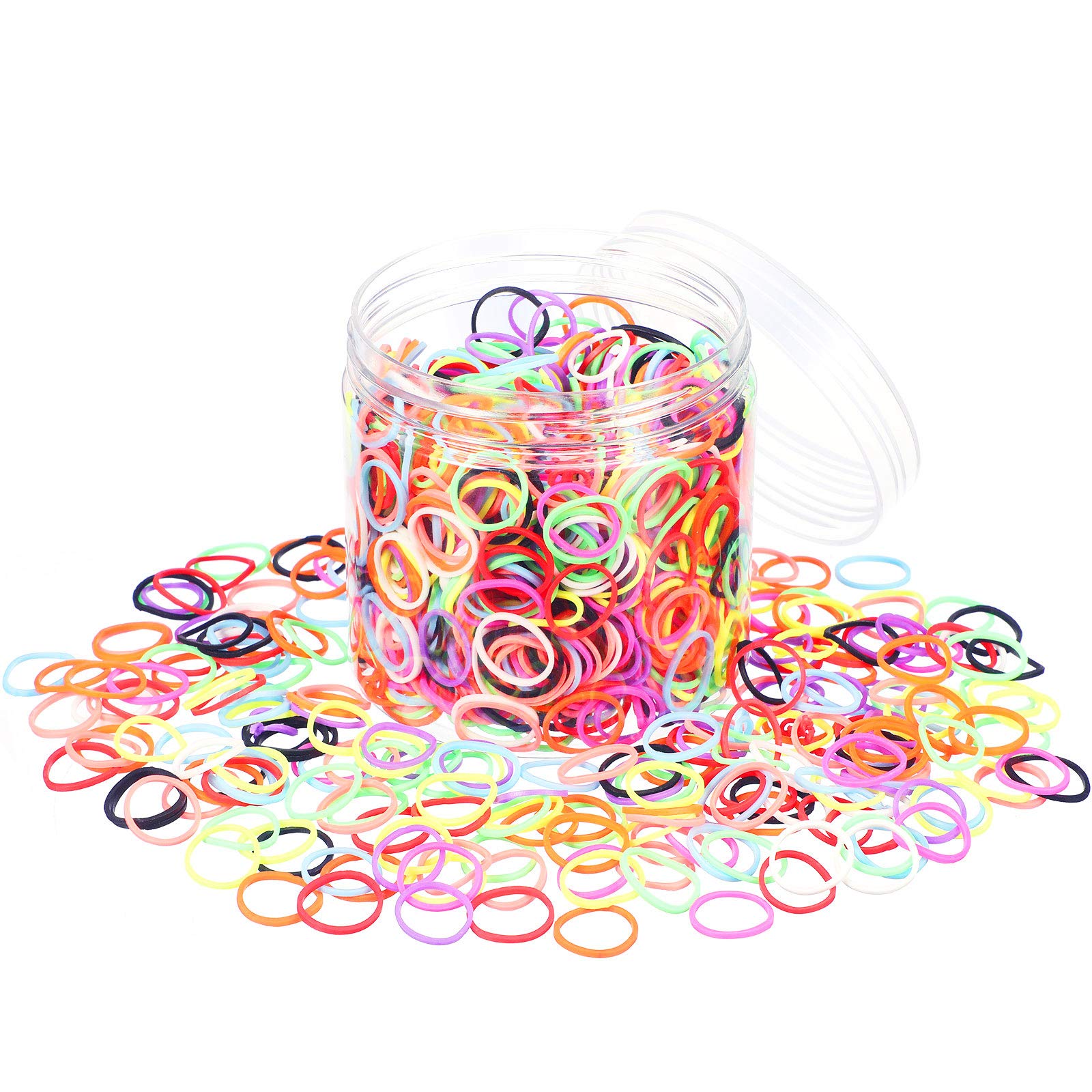 2000 Pack Mini Rubber Bands - Soft Elastic Hair Ties for Braiding, Wedding & Hairstyling (10 Colors) - Perfect for DIY Hair Accessories, Salon Use & Party Hairstyles