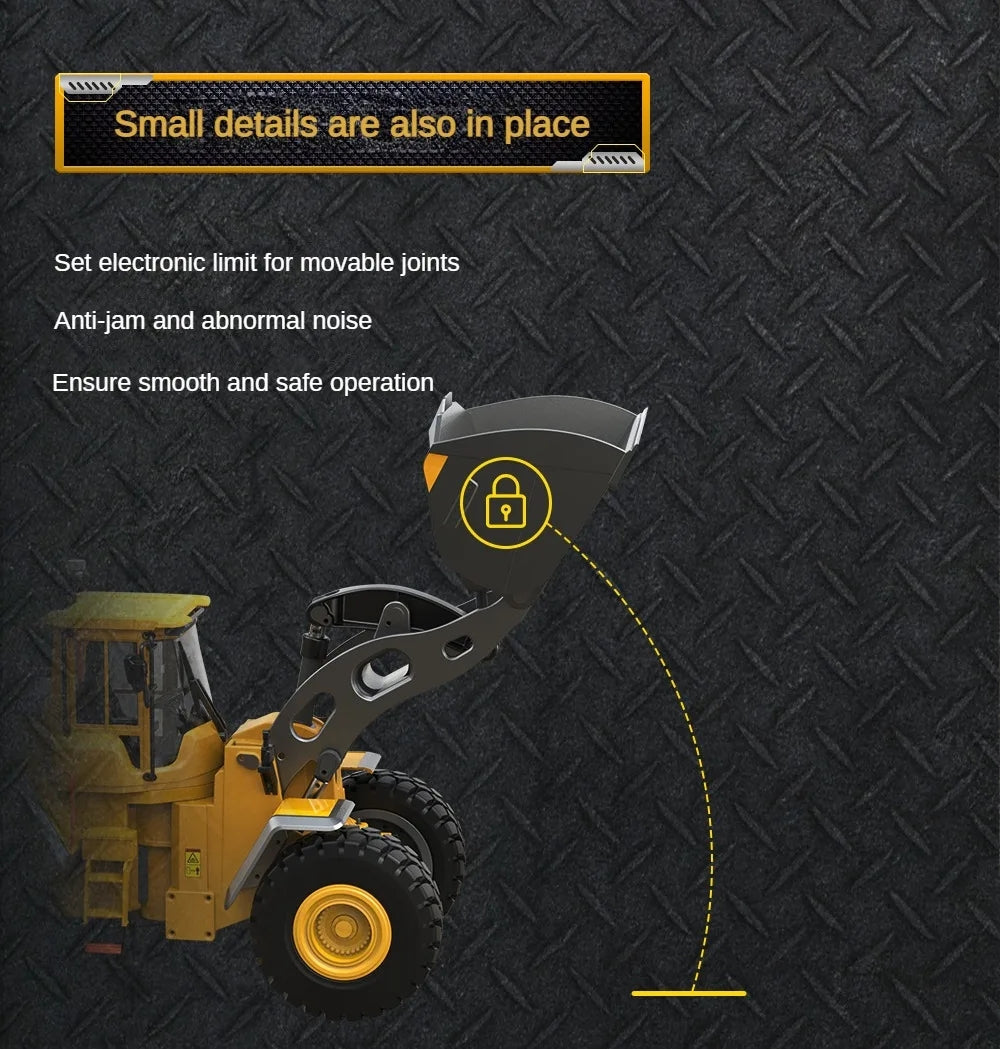 1/16 Scale L260H Double Eagle E592 RC Loader - Remote Control Electric Toy Truck with Light & Sound Effects | Construction Vehicle Model for Kids & Adults | Perfect for Indoor Play, Backyard Construction Site Games & Hobby Collection